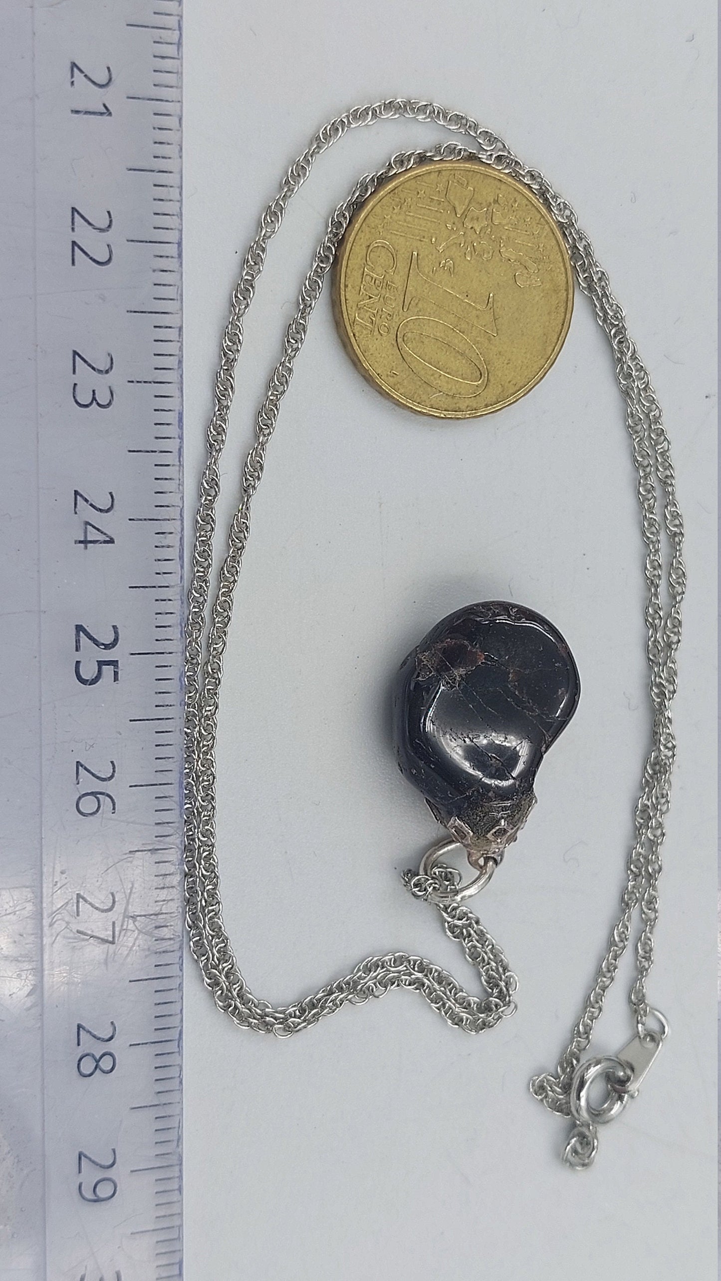 Φυσικό κόκκινο γρανάτης κολιέ από ατσάλι Θεραπευτικά κρύσταλλα αξεσουάρ Zodiac Mineral Stone