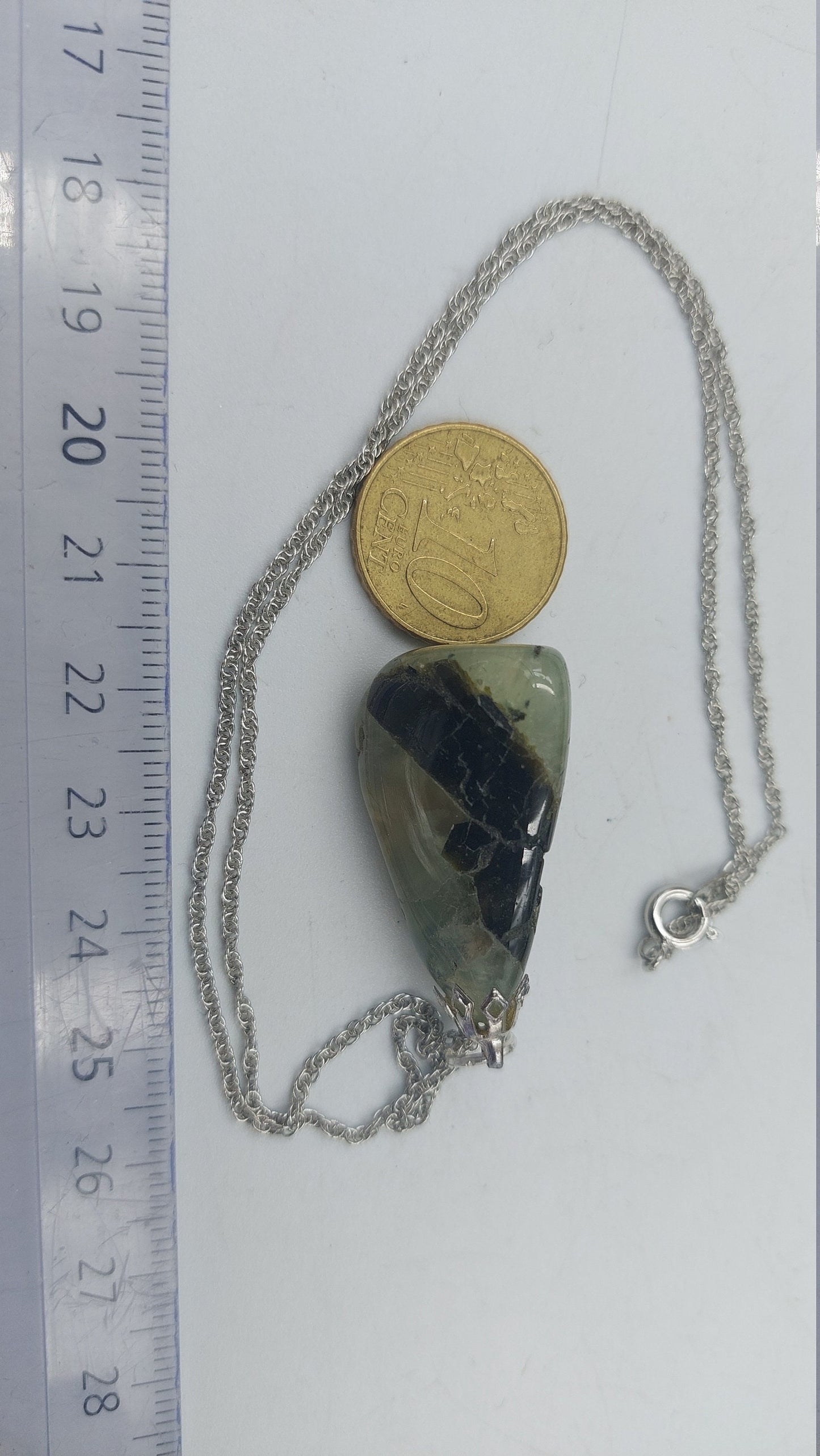 Prehnite με κολιέ μαύρο κρύσταλλο Τουμαλίνης