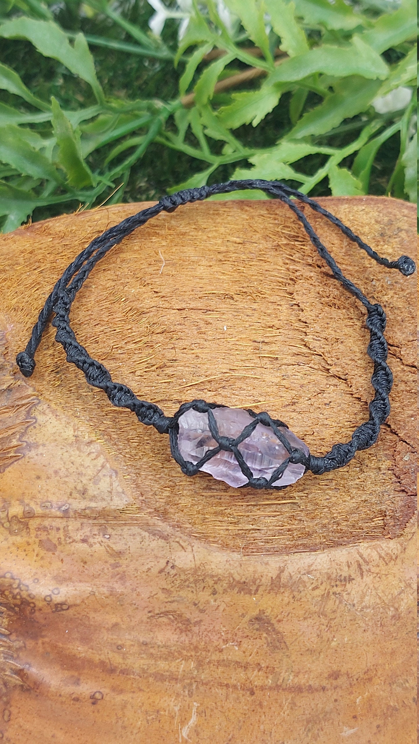 Natürlicher Amethyst, handgefertigt, Makramee-Armband, Heilkristall, Zubehör, Sternzeichen, Mineralstein