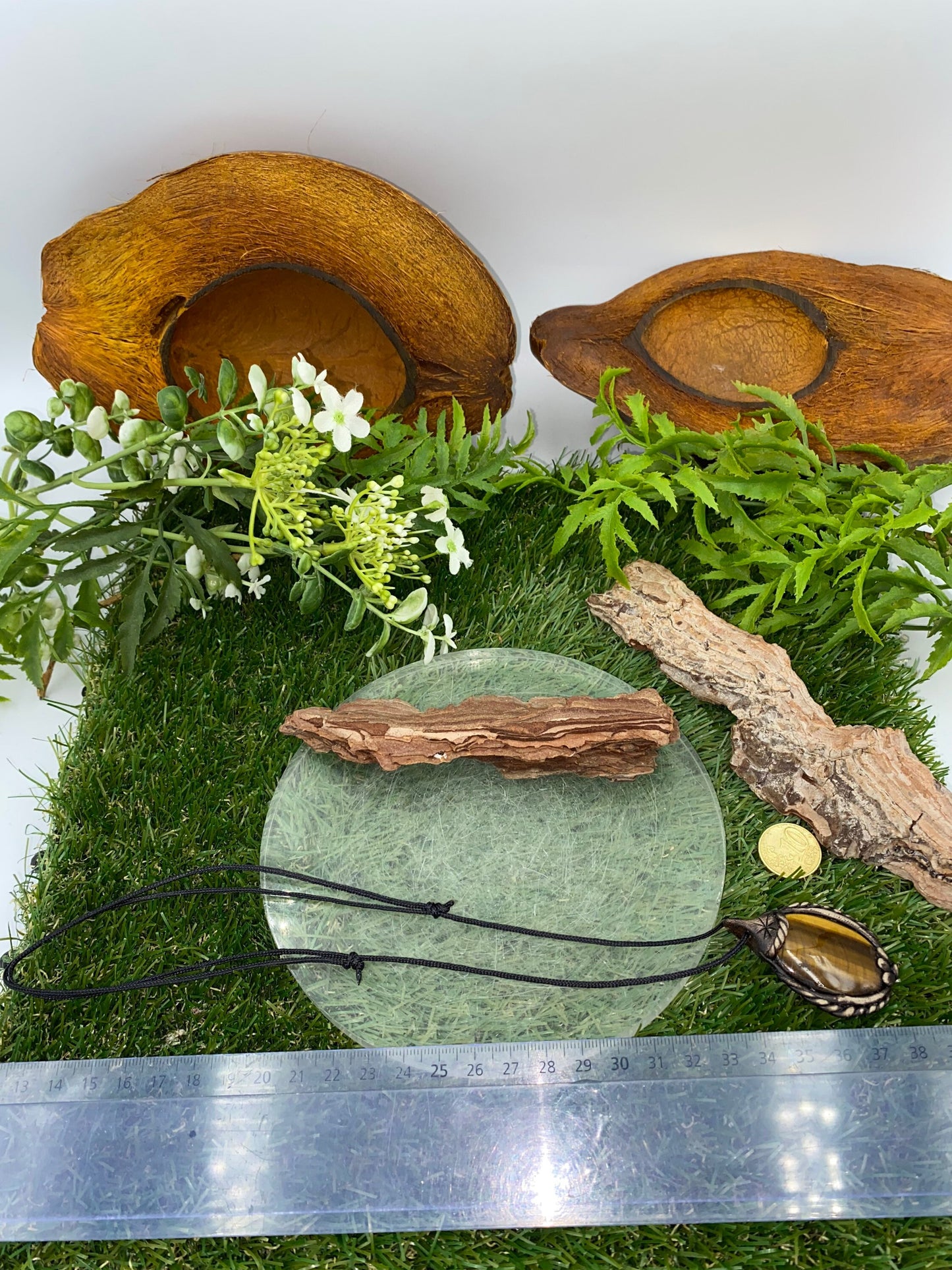 Handgemachte Halskette Tigerauge Kristall