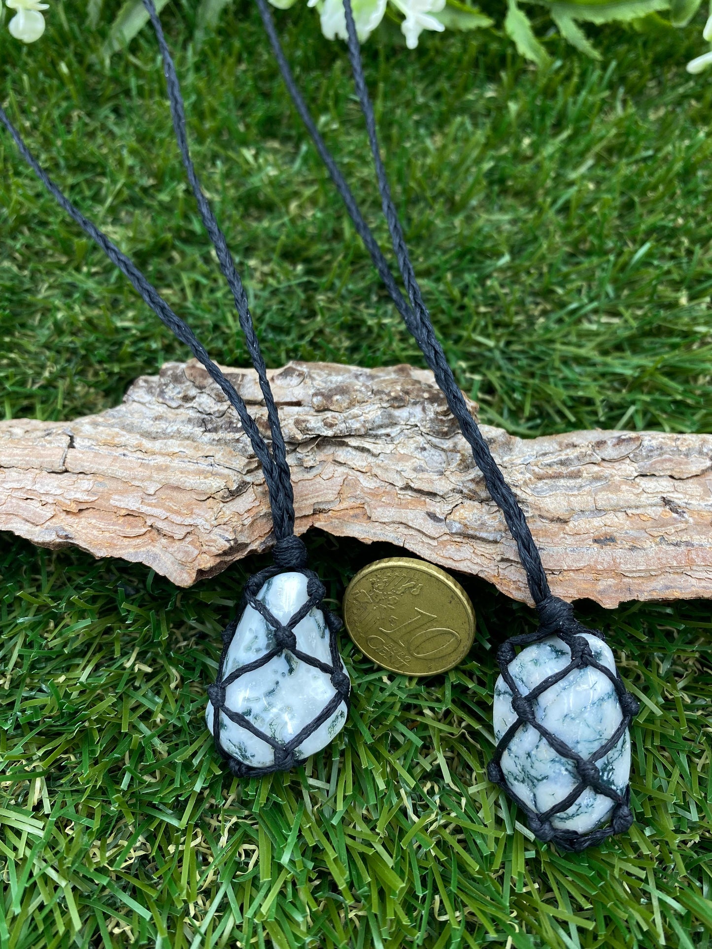 Polierter Brioachat-Mineralstein, brasilianischer Kristall, Heilung, Makramee, umwickelte Halskette, Schutz, Geschenk, Zubehör