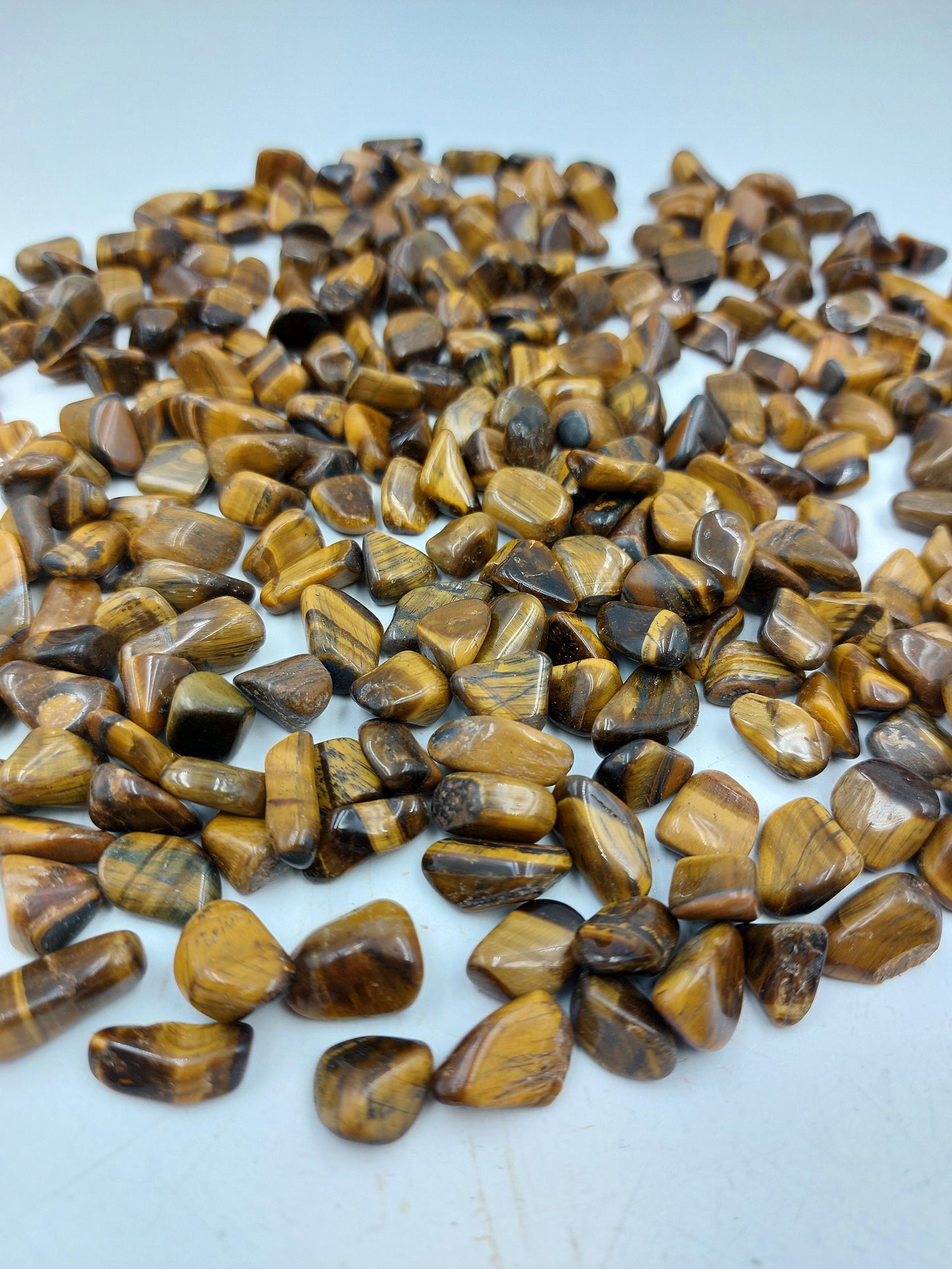 Tiger's Eye Yellow Polished Crystal Chips, Tumbled Healing Gemstone, New Age Polished Semi-Pricious Rocks