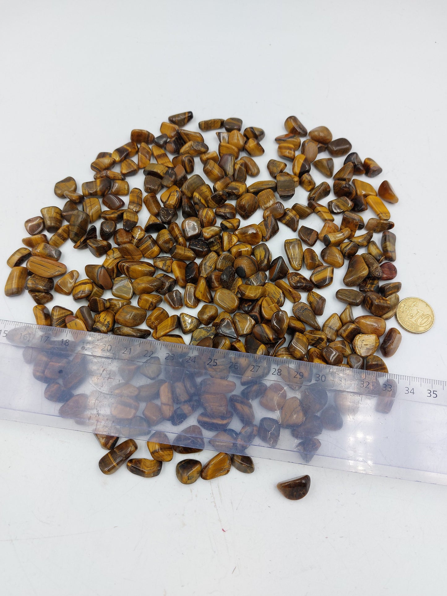 Tiger's Eye Yellow Polished Crystal Chips, Tumbled Healing Gemstone, New Age Polished Semi-Pricious Rocks