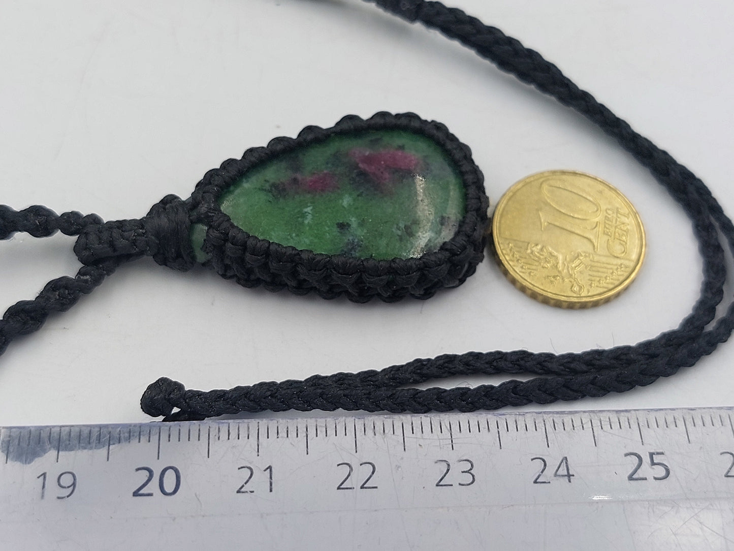 Φυσικό Ruby Zoisite Χειροποίητο τυλιγμένο κολιέ μακραμέ - Θεραπευτική Πέτρα - Ιδέα δώρου - Προστασία