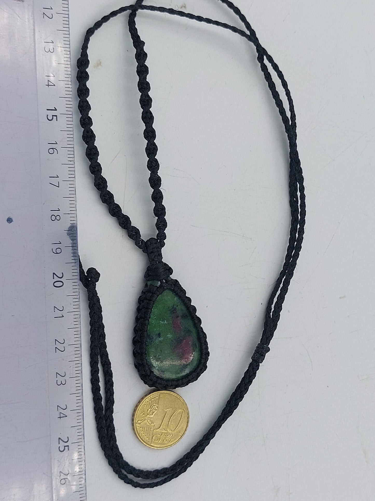 Φυσικό Ruby Zoisite Χειροποίητο τυλιγμένο κολιέ μακραμέ - Θεραπευτική Πέτρα - Ιδέα δώρου - Προστασία