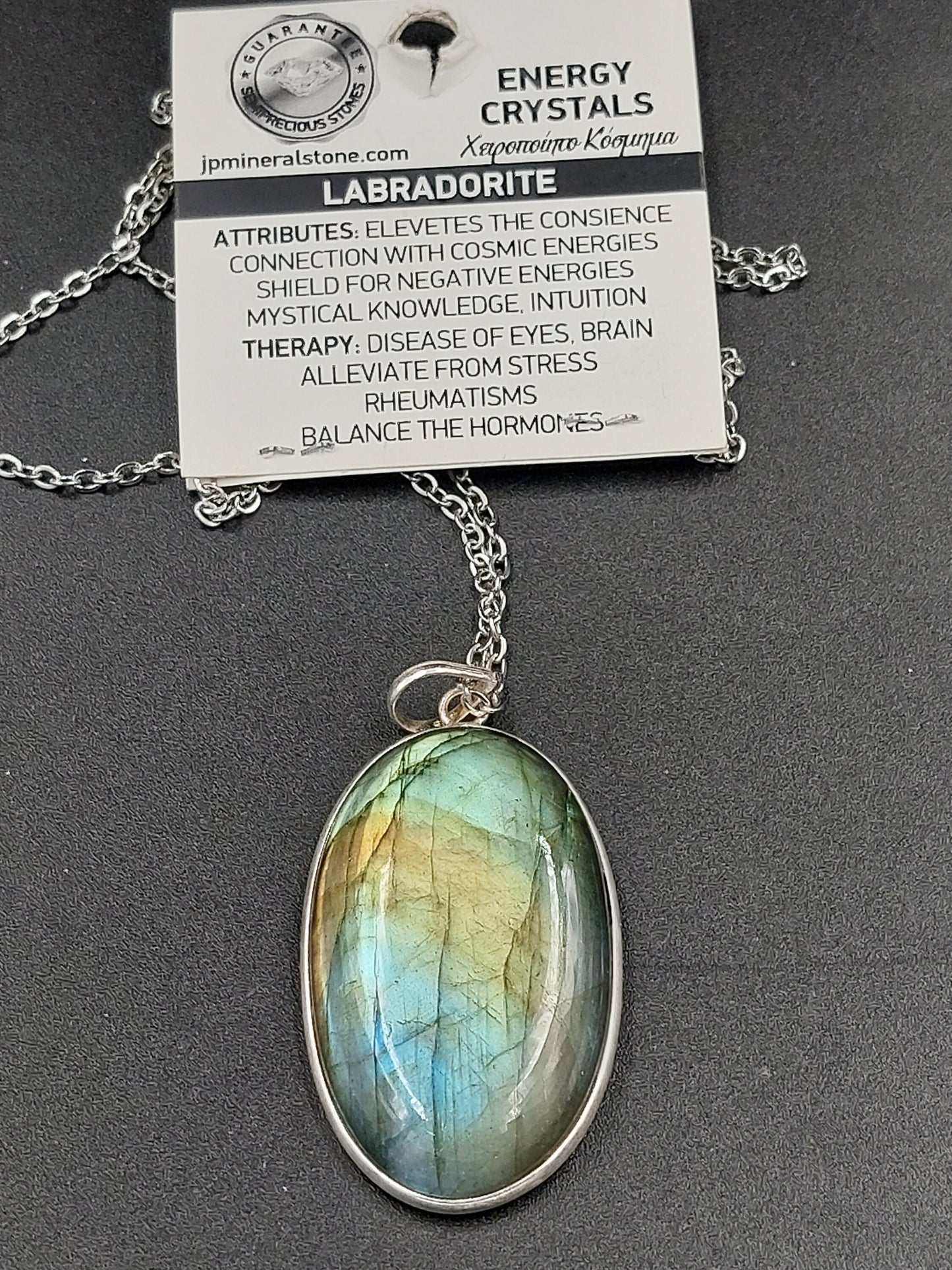 Luxus Labradorit Sterling Silber 925 Anhänger Cabochon Cut Healing Kristall Zubehör Sternzeichen Mineral Stein