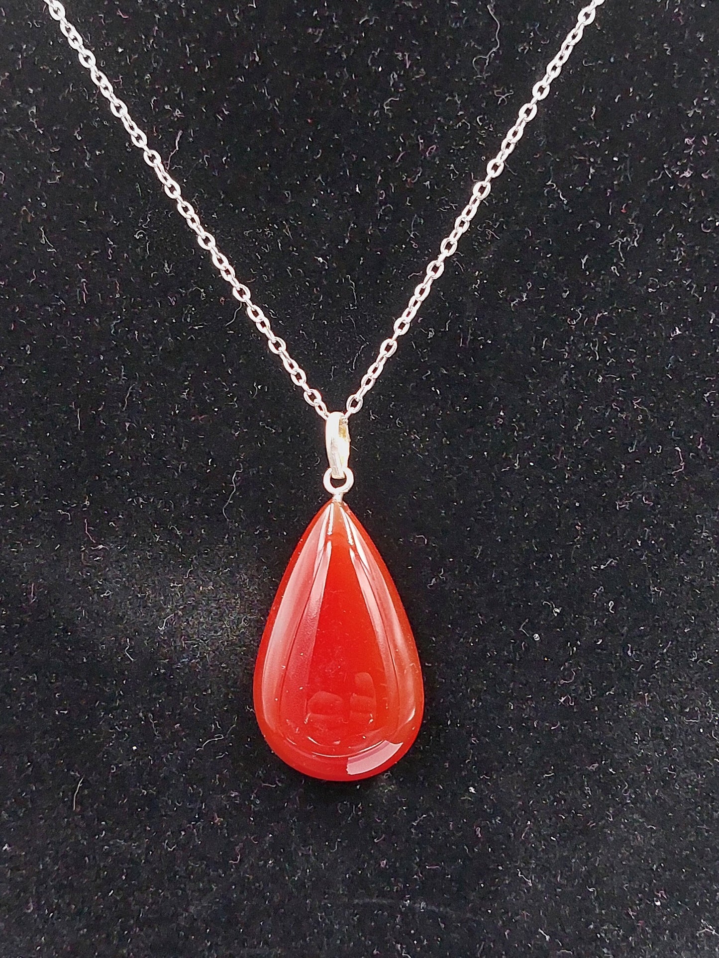 Κολιέ από κρύσταλλο Carnelian επιχρυσωμένο
