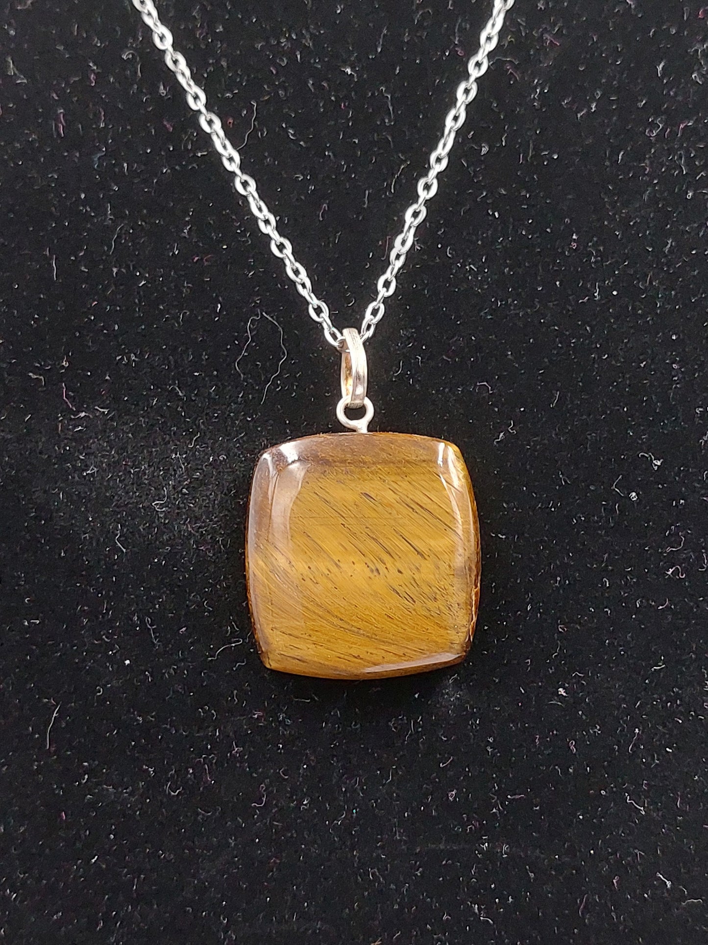 Handgefertigter luxuriöser Anhänger mit gelbem Tigerauge, Cabochon-Schliff, Heilkristall, Zubehör, Sternzeichen, Mineralstein