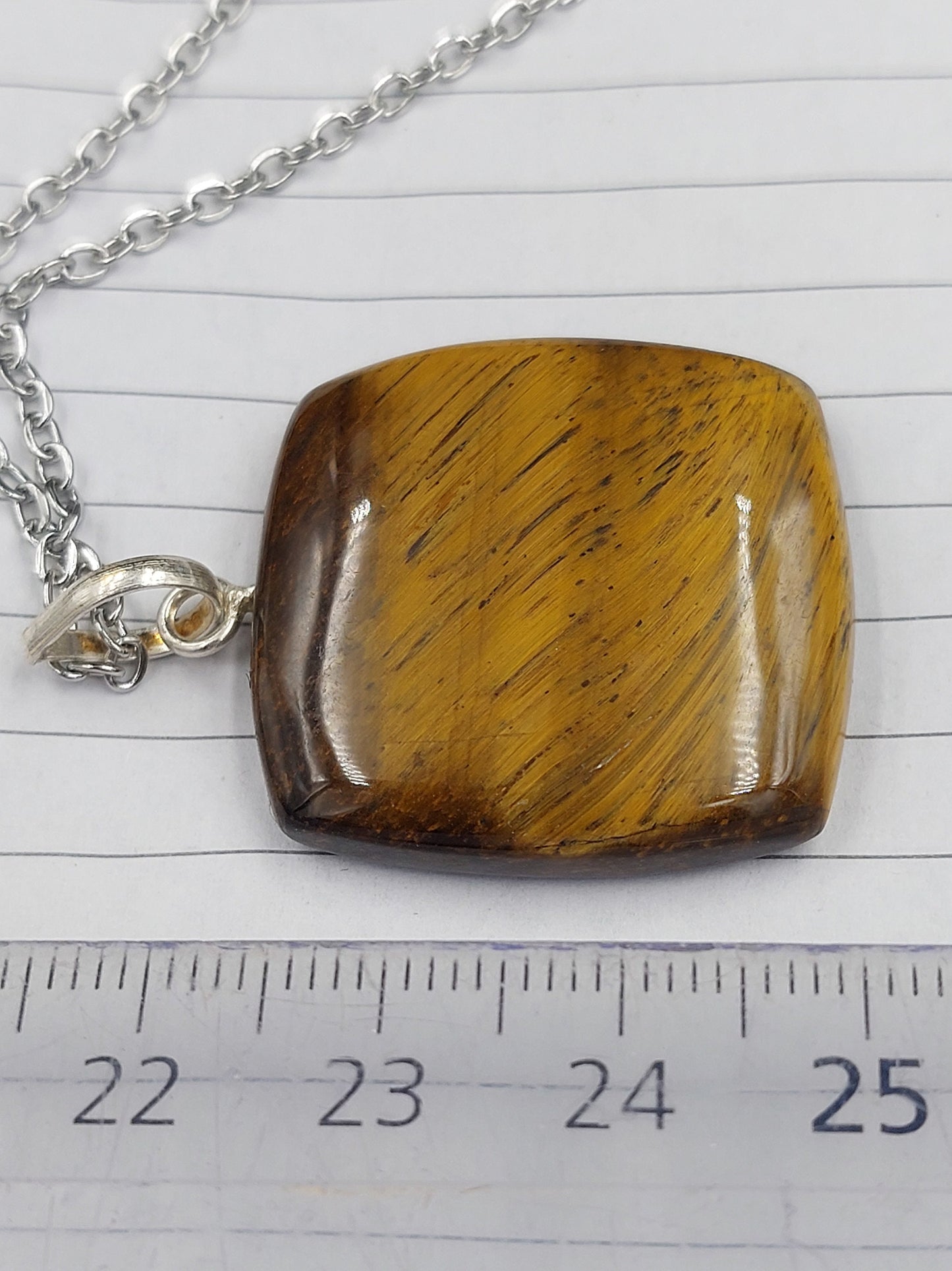 Handgefertigter luxuriöser Anhänger mit gelbem Tigerauge, Cabochon-Schliff, Heilkristall, Zubehör, Sternzeichen, Mineralstein
