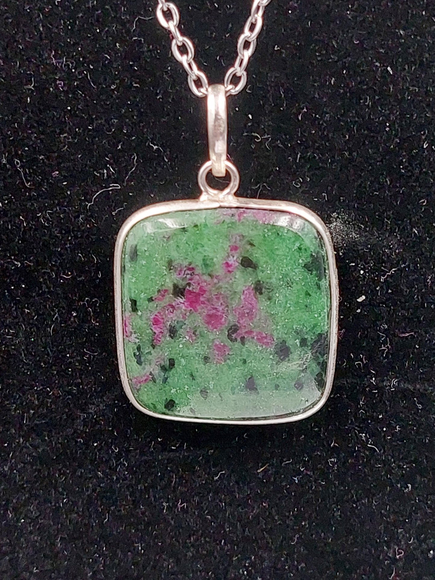 Κρυστάλλινο κολιέ Ruby Zoisite Ασήμι 925