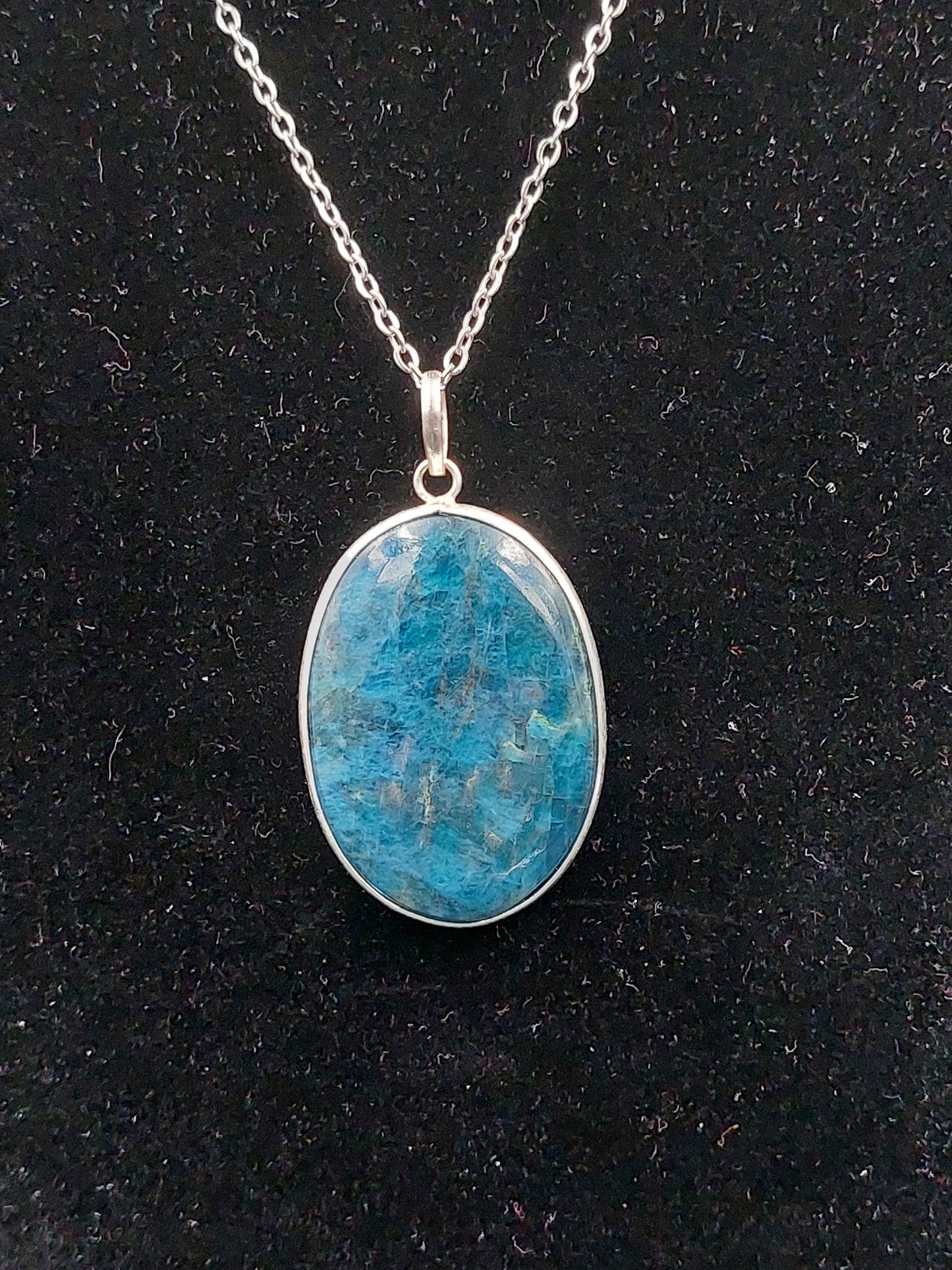 Apatite Crystal Sterling Silver 925 Necklace