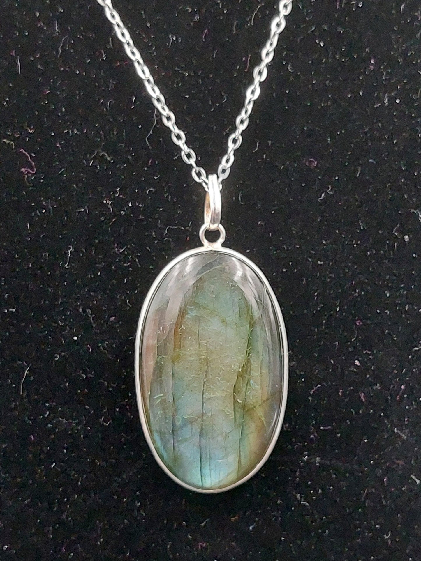 Luxus Labradorit Sterling Silber 925 Anhänger Cabochon Cut Healing Kristall Zubehör Sternzeichen Mineral Stein