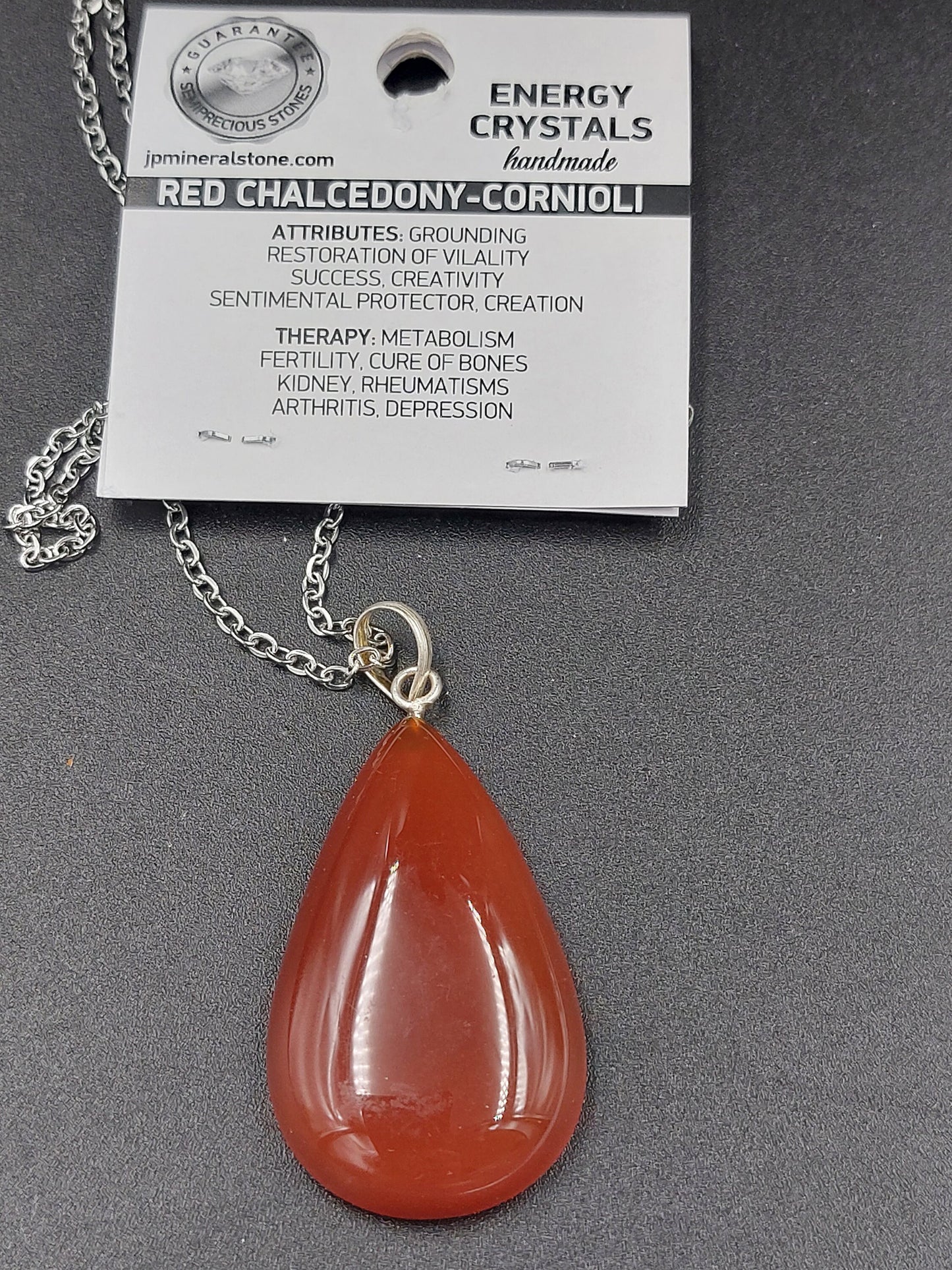 Κολιέ από κρύσταλλο Carnelian επιχρυσωμένο