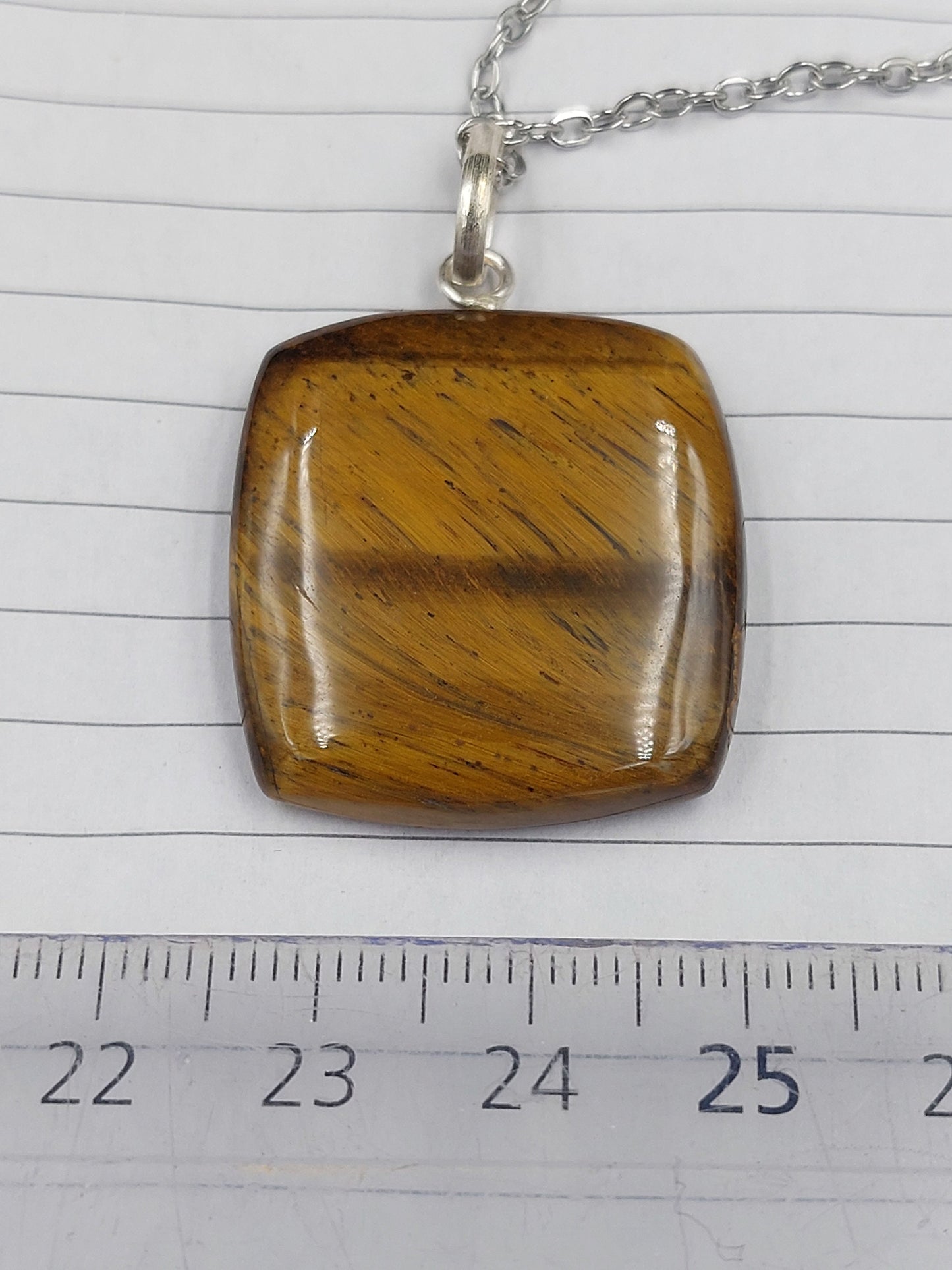 Handgefertigter luxuriöser Anhänger mit gelbem Tigerauge, Cabochon-Schliff, Heilkristall, Zubehör, Sternzeichen, Mineralstein