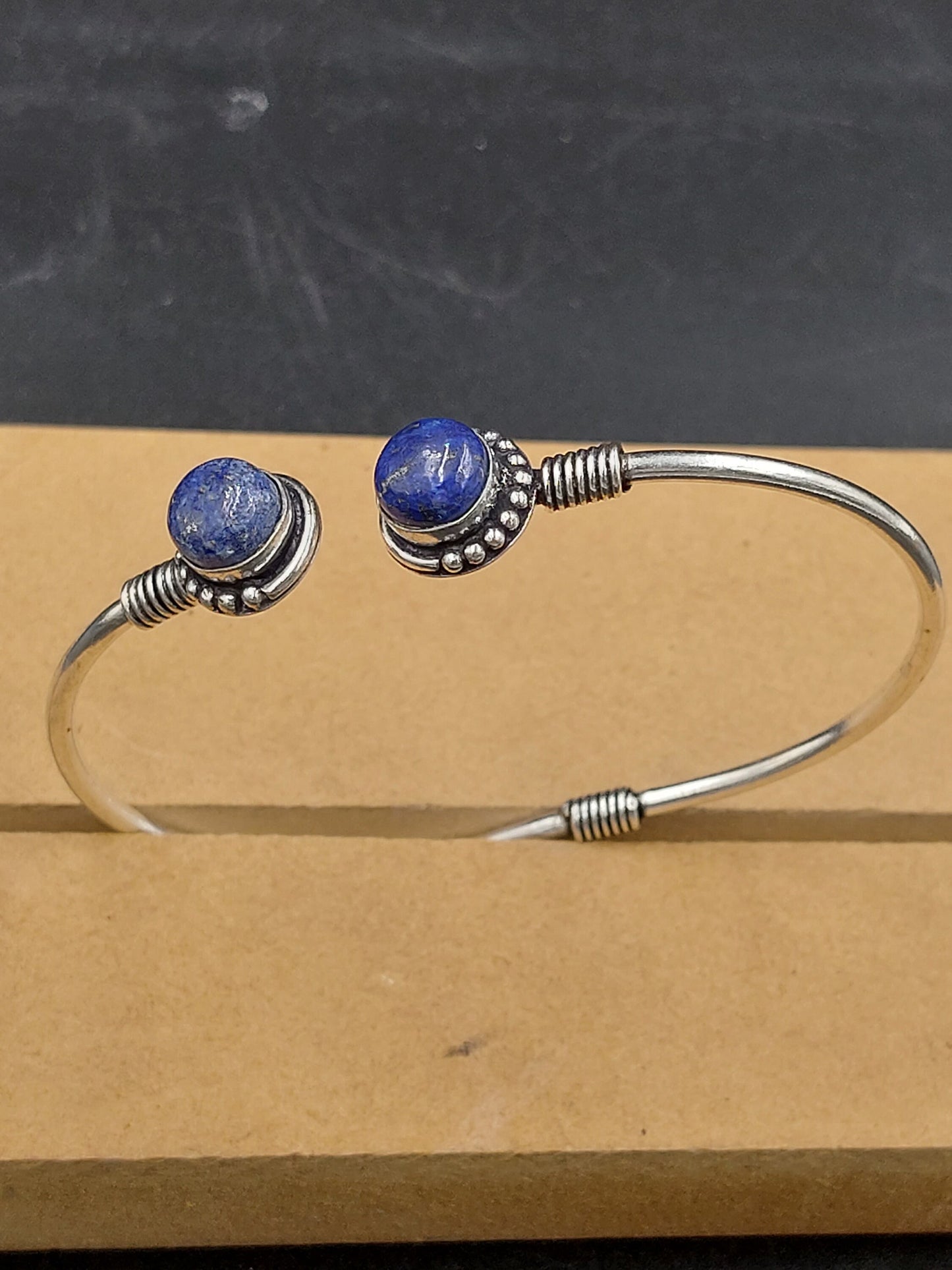Lapislazuli Kristall Armband versilbert