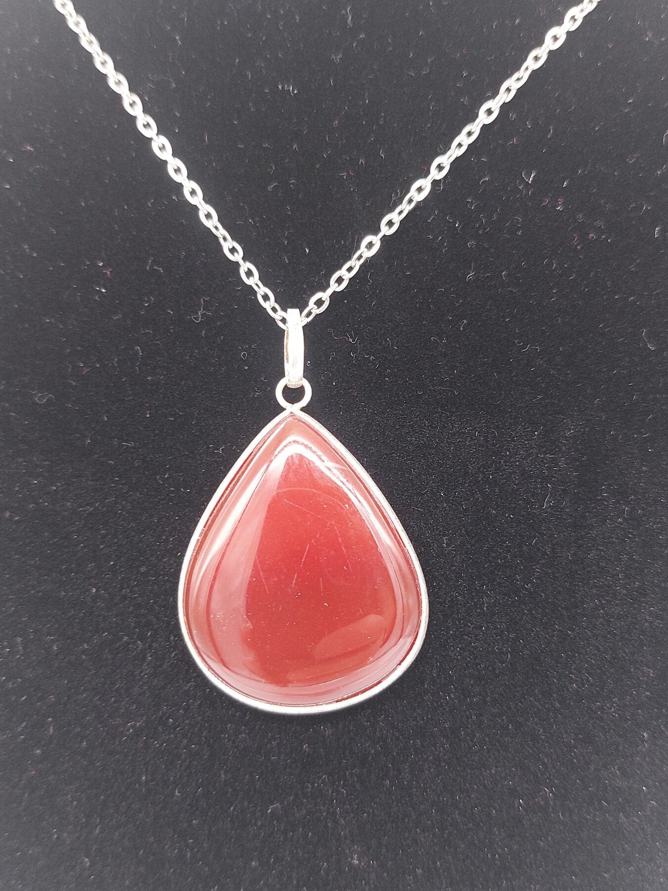 Κρεμαστό ασήμι 925 Carnelian Cut Healing Crystal