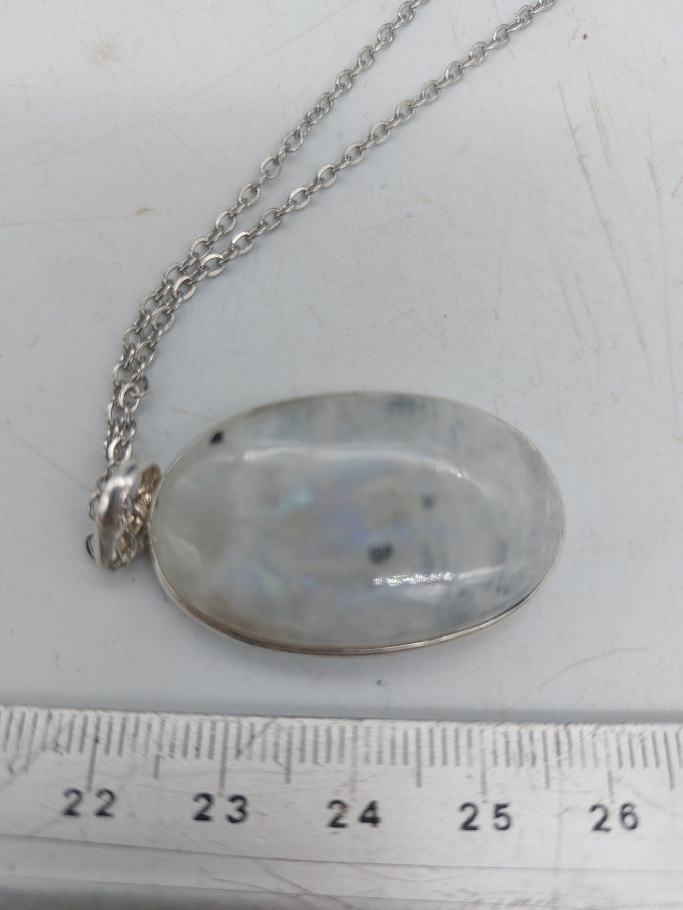 Mondstein Sterling Silber 925 Anhänger Cabochon Schliff Heilkristall