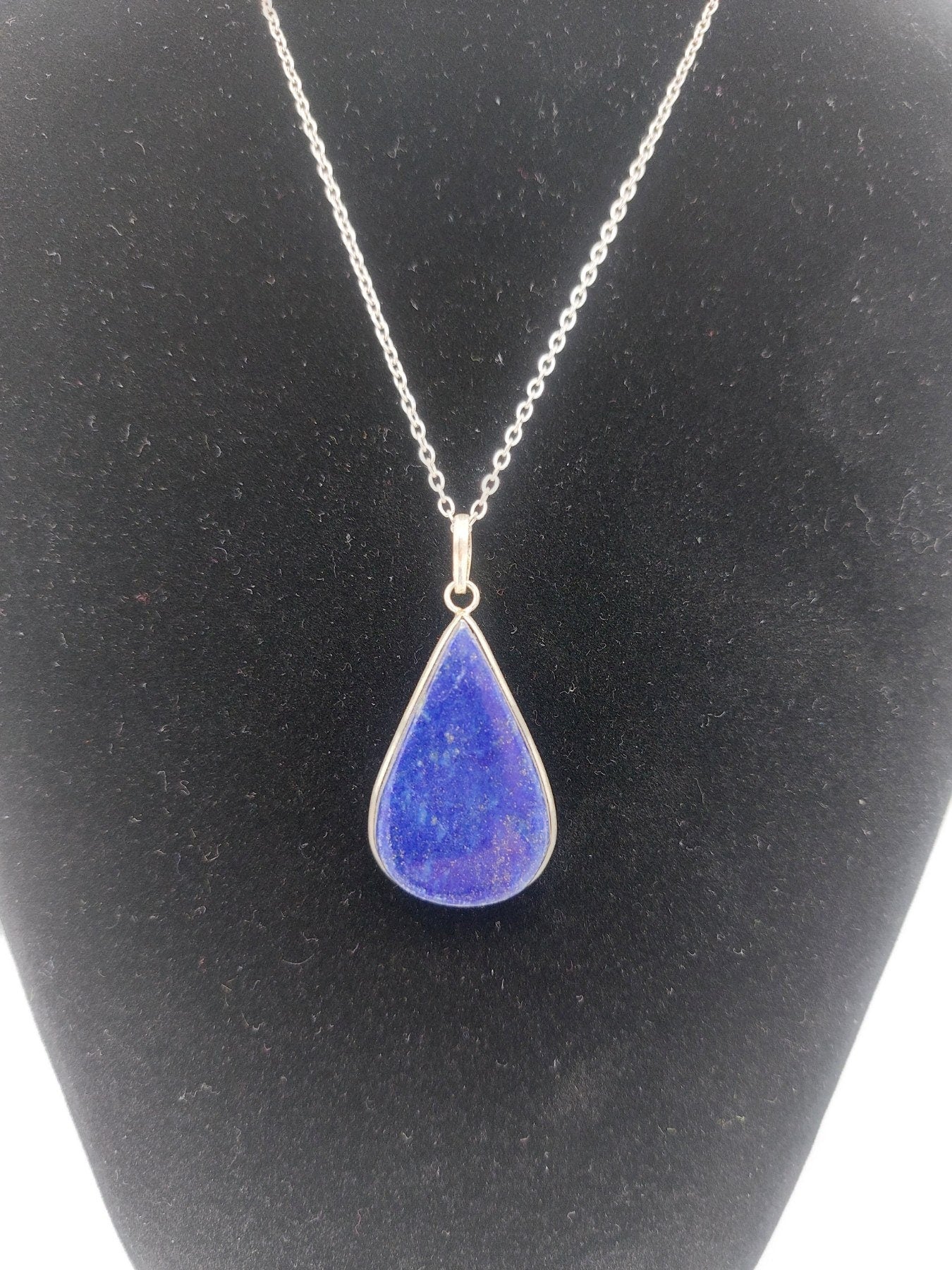 Lapislazuli Sterling Silber 925 Anhänger Cabochonschliff Heilkristall