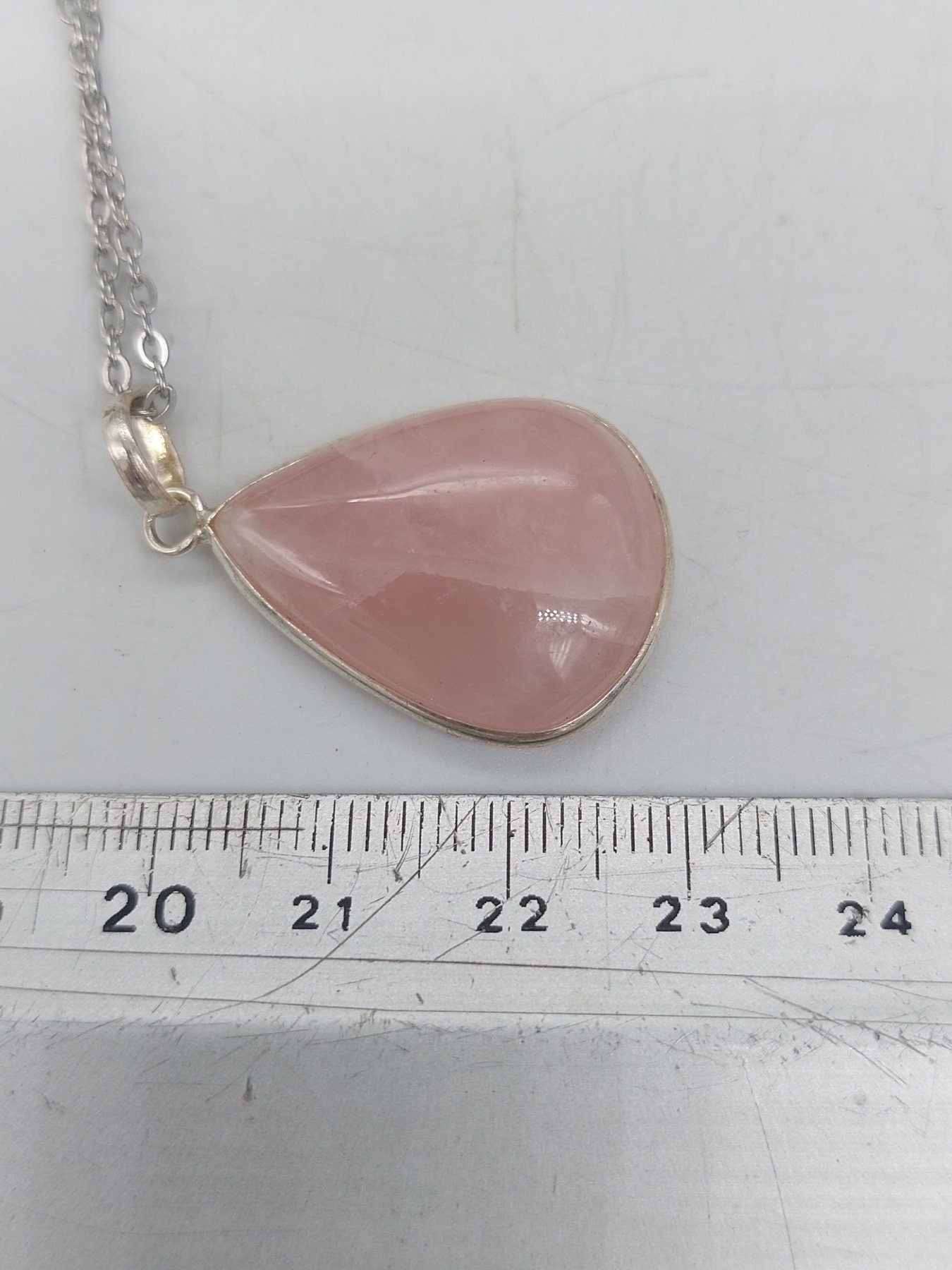 Ροζ χαλαζία επάργυρο ορείχαλκο μενταγιόν Cabochon Cut Healing Crystal