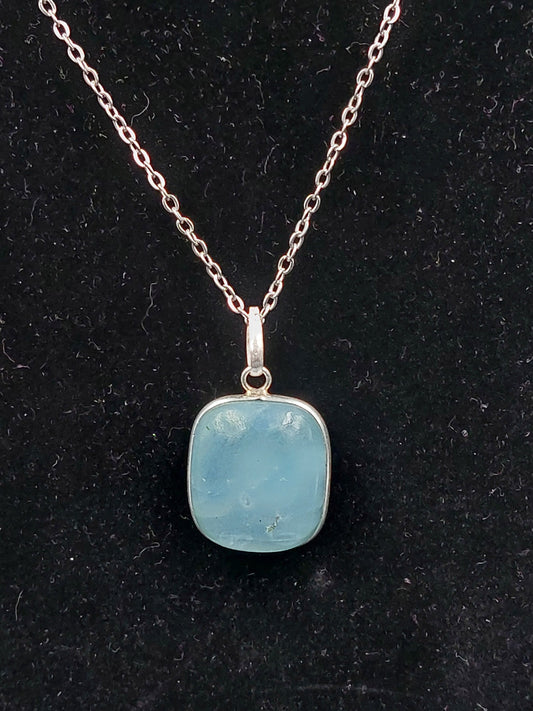 Κολιέ Aquamarine Crystal Ασημένιο 925 Κορυφαίας Ποιότητας
