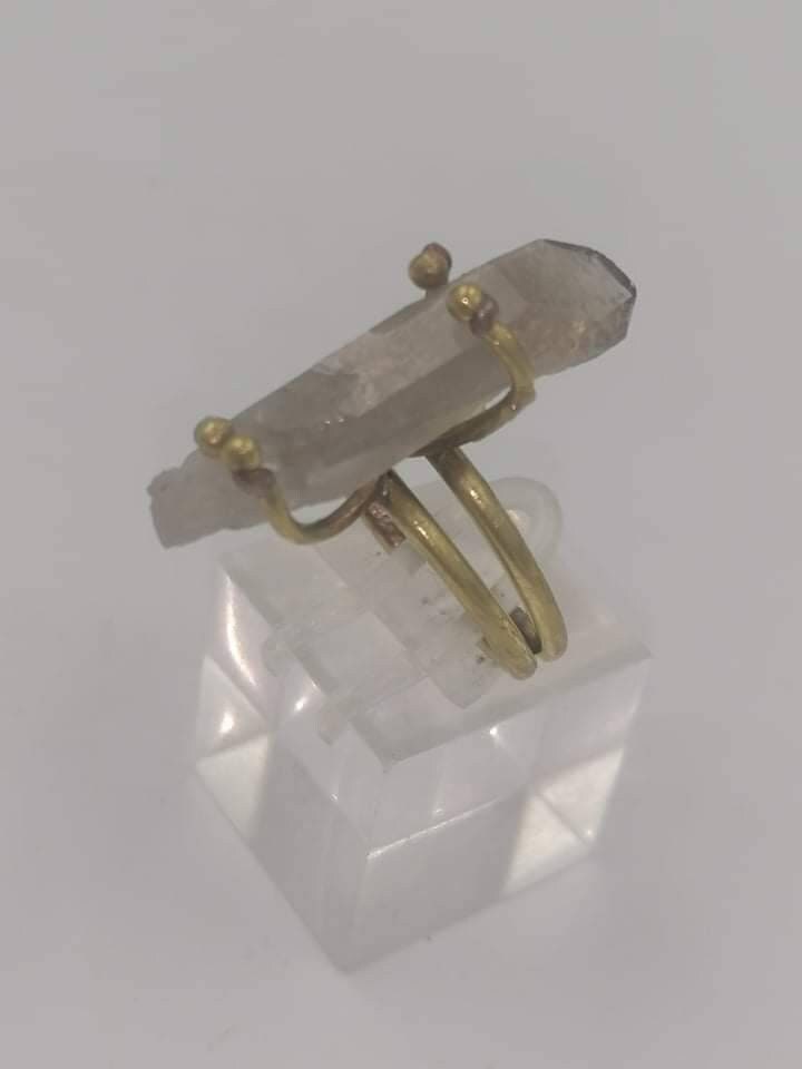 Χειροποίητο δαχτυλίδι Smoky Quartz Crystal