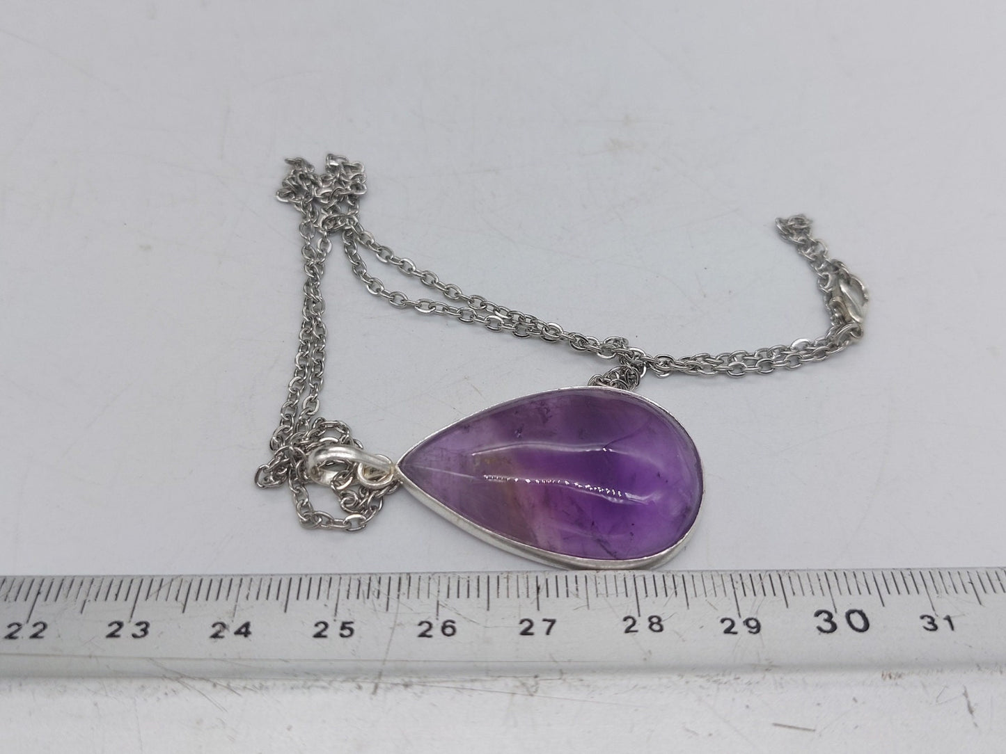 Amethyst Crystal Sterling Silver 925 Necklace