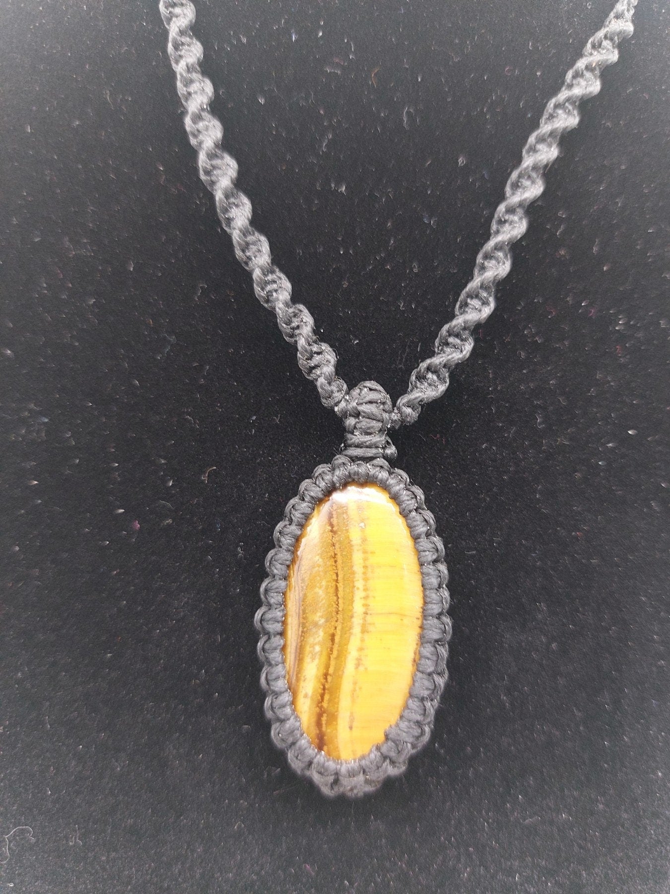 Κολιέ μακραμέ από κρύσταλλο Tiger's Eye