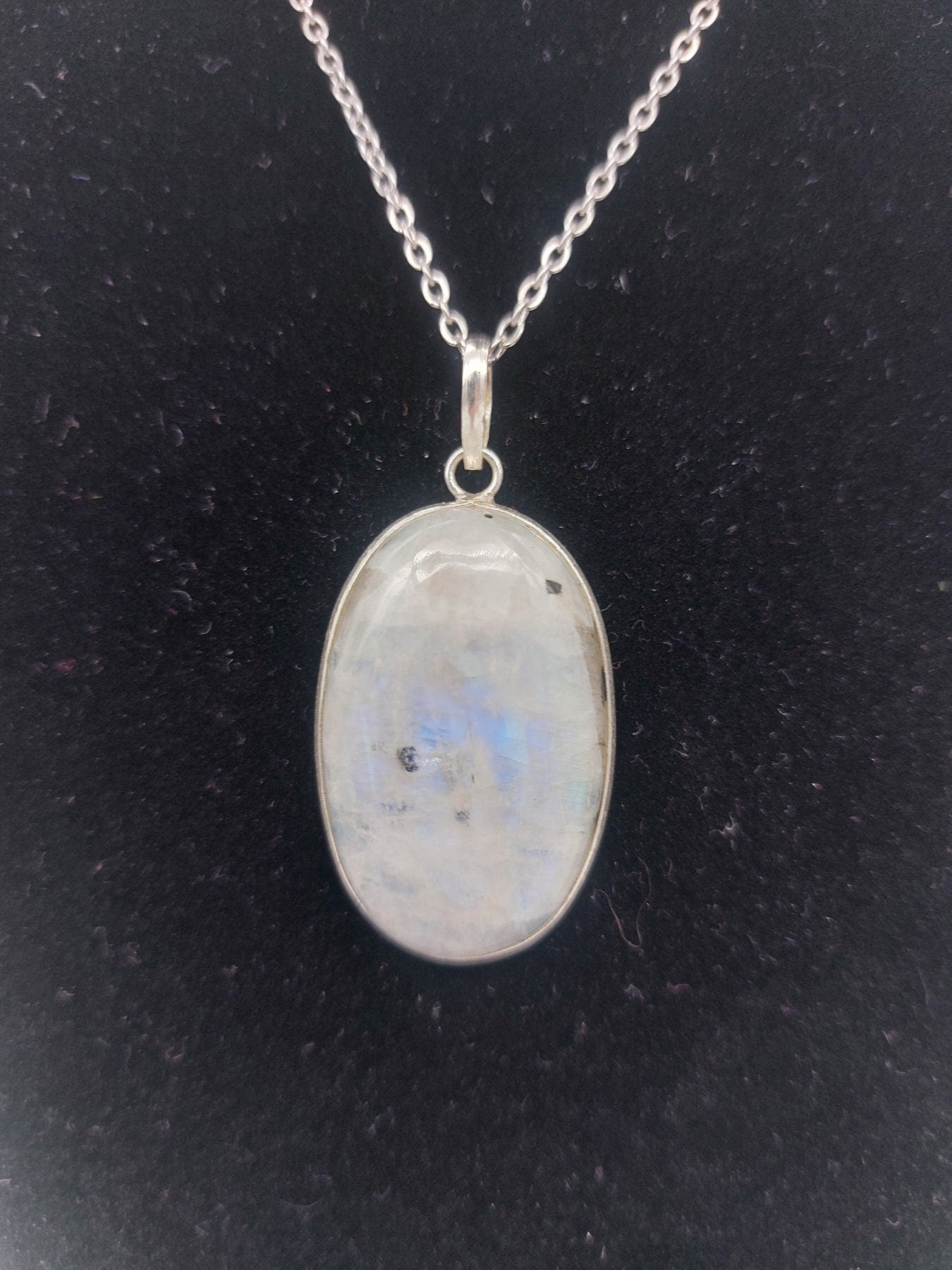 Mondstein Sterling Silber 925 Anhänger Cabochon Schliff Heilkristall