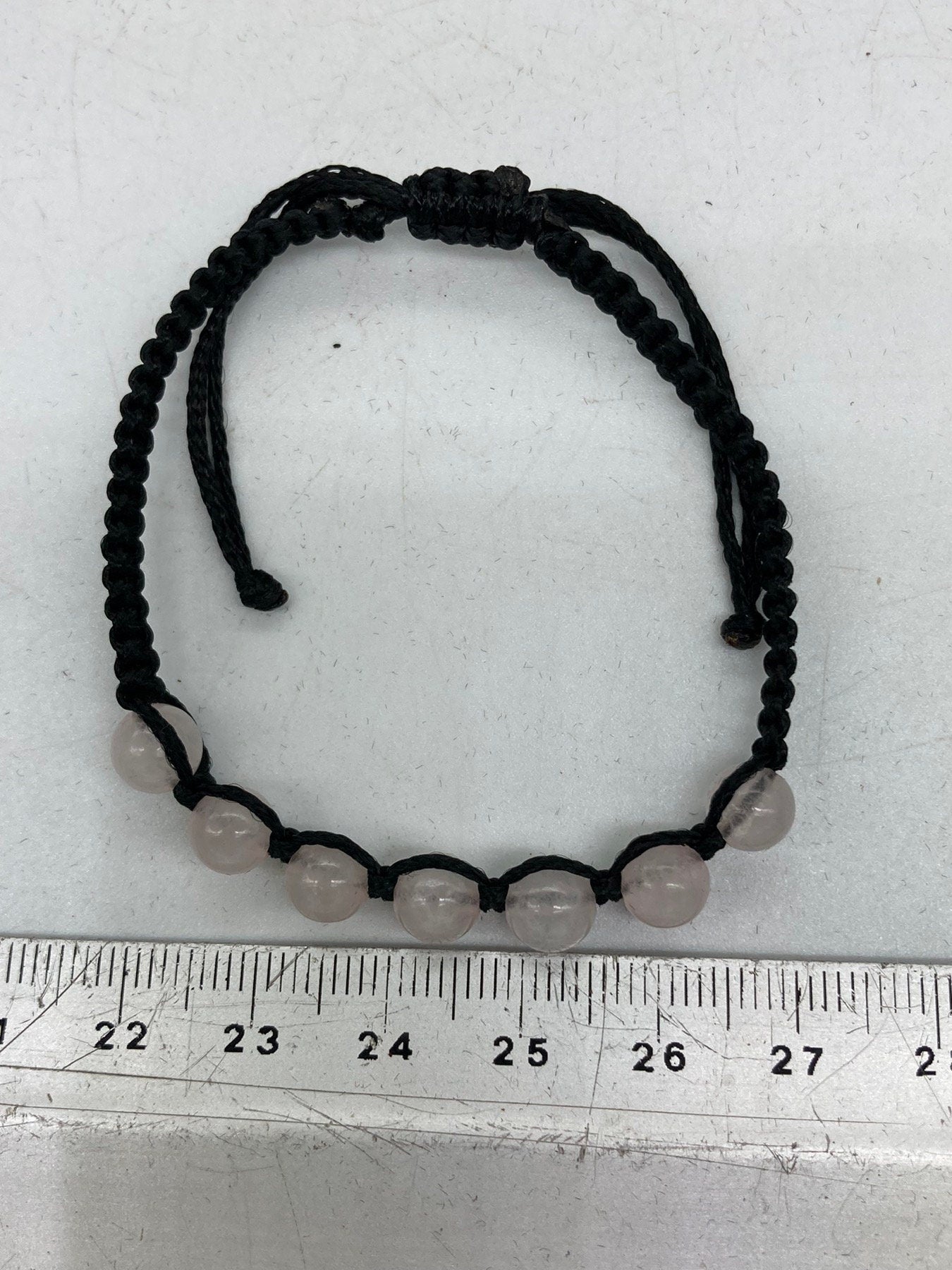 Armband mit Rosenquarz-Kristallperlen