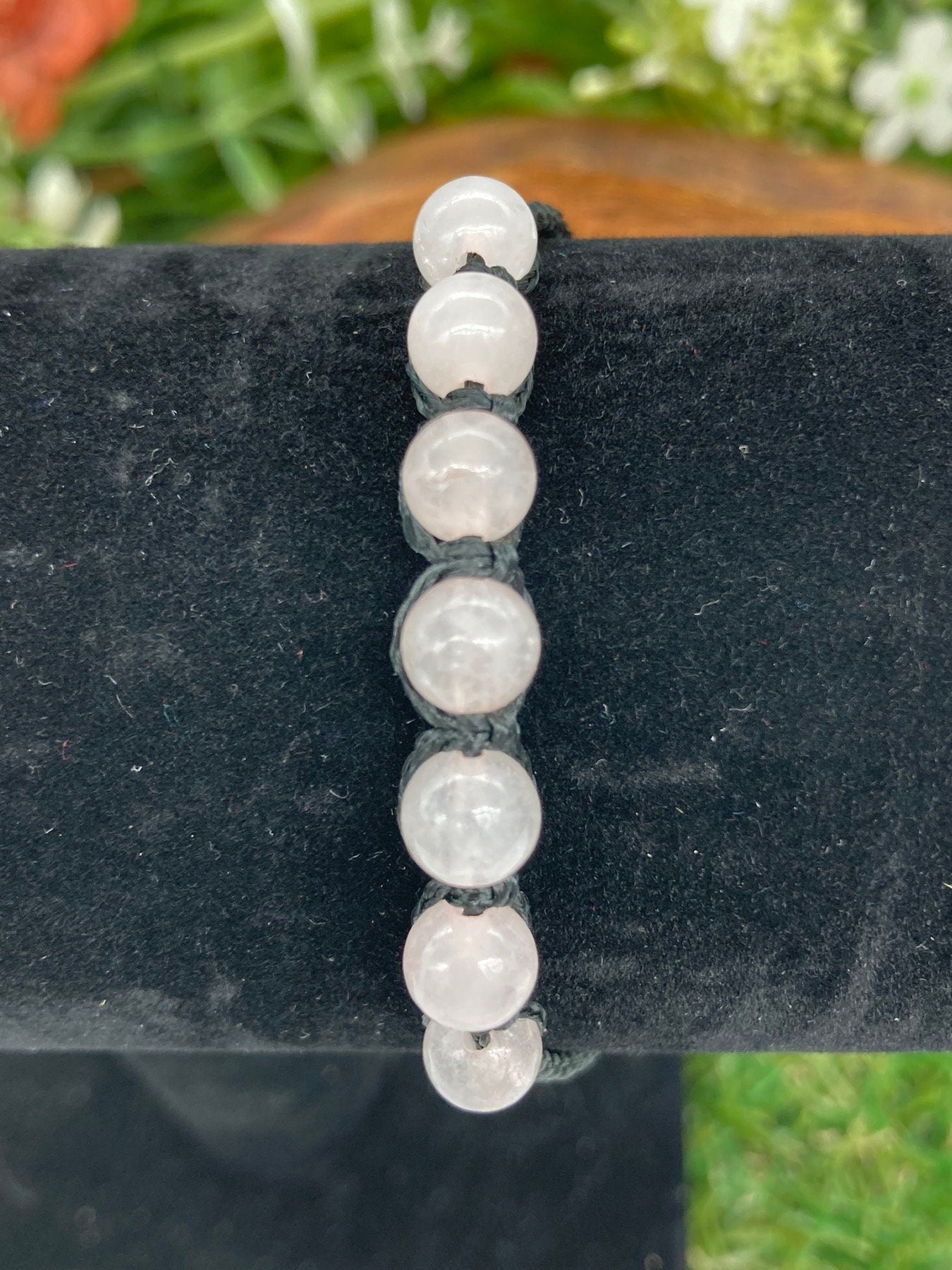 Armband mit Rosenquarz-Kristallperlen