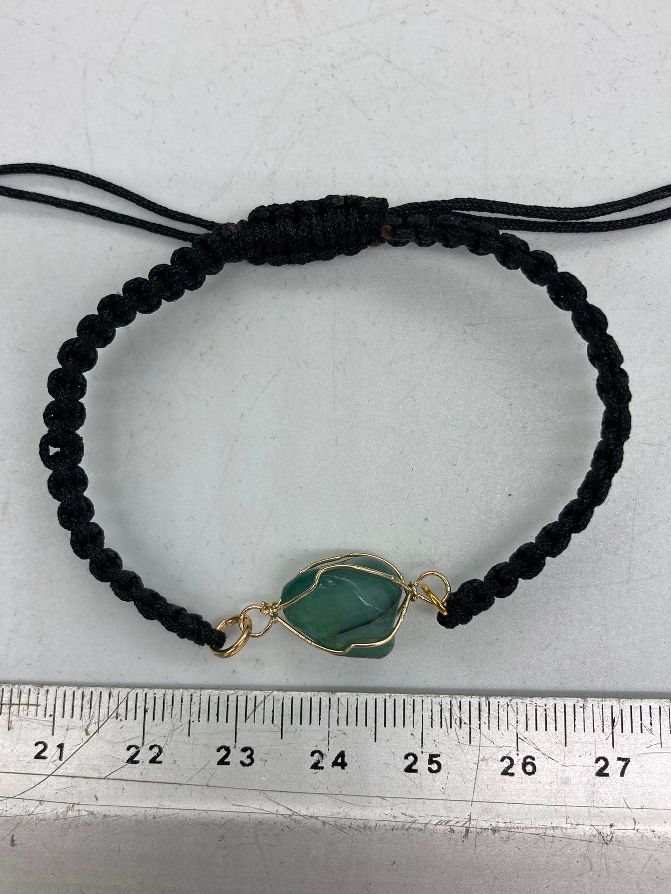 Grünes Achat Kristall Armband Gold Pated Handarbeit