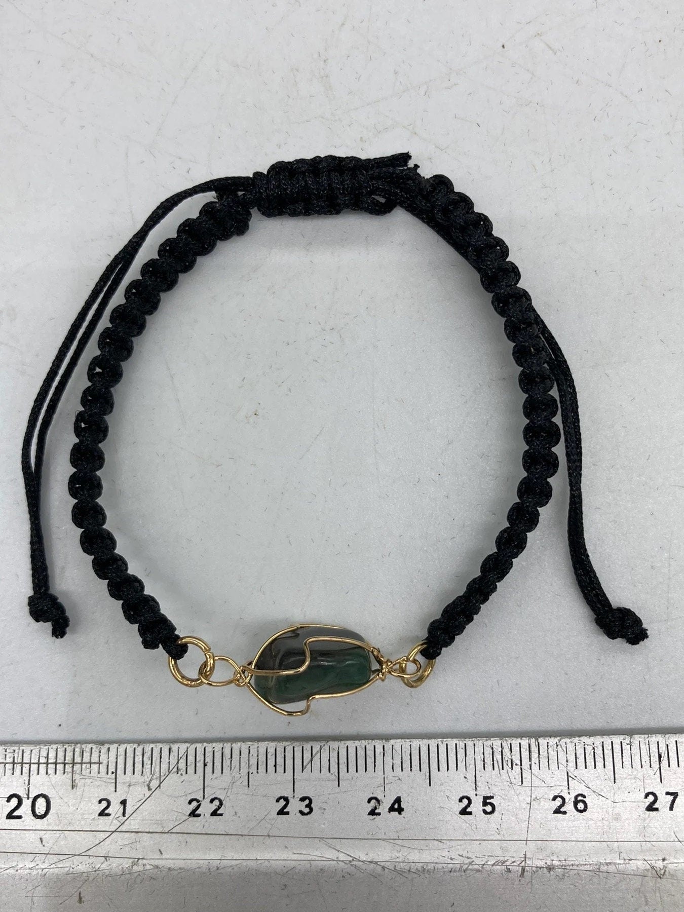Grünes Aventurin Kristall Armband vergoldet handgefertigt