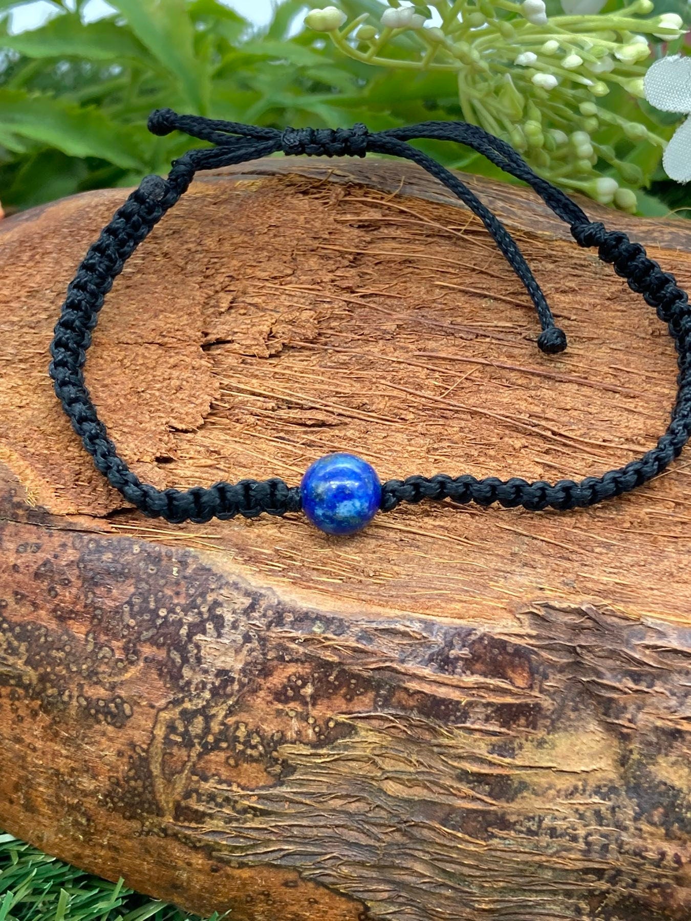 Lapislazuli Kristall Perlen Armband Handarbeit