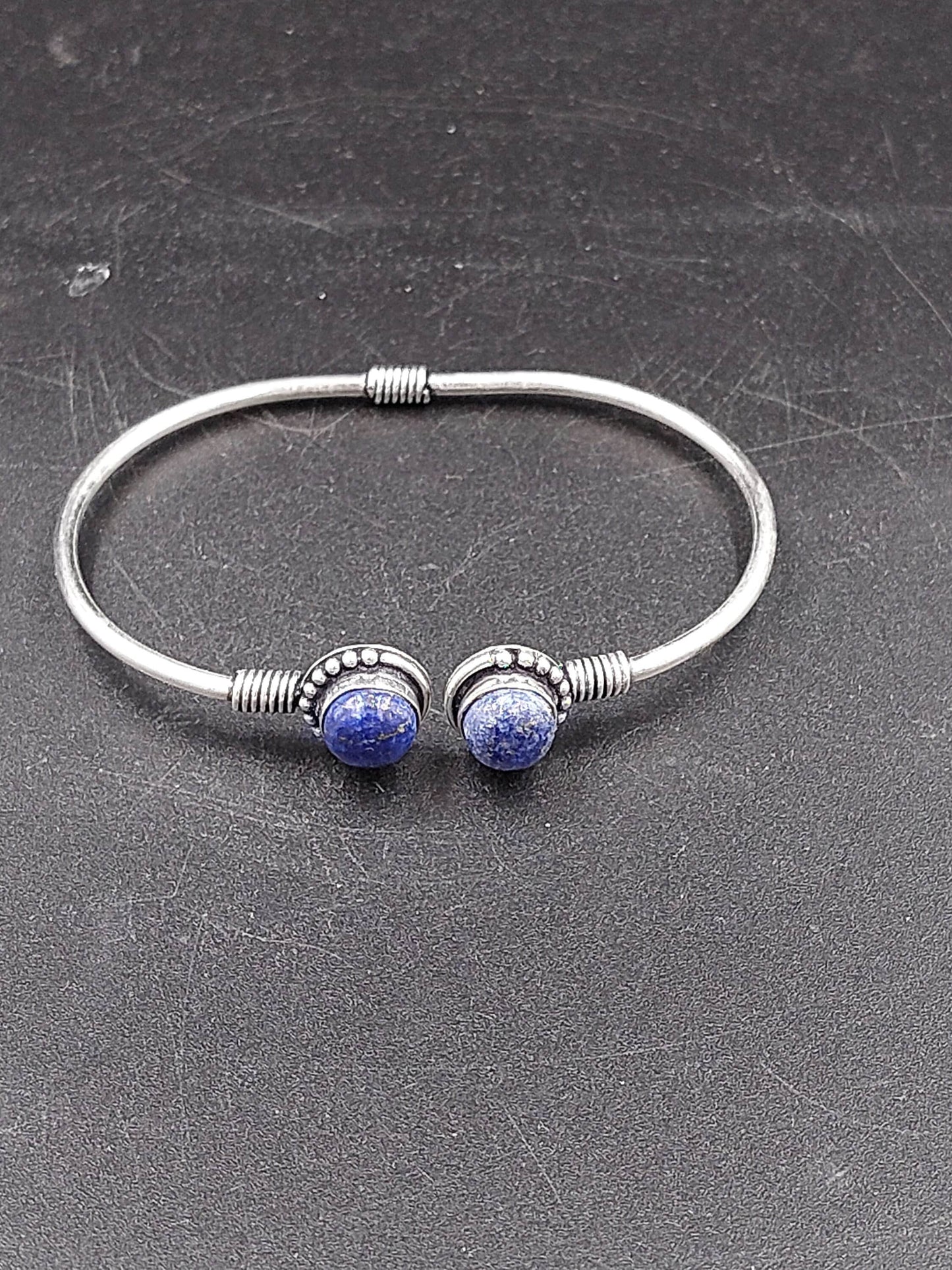 Lapislazuli Kristall Armband versilbert