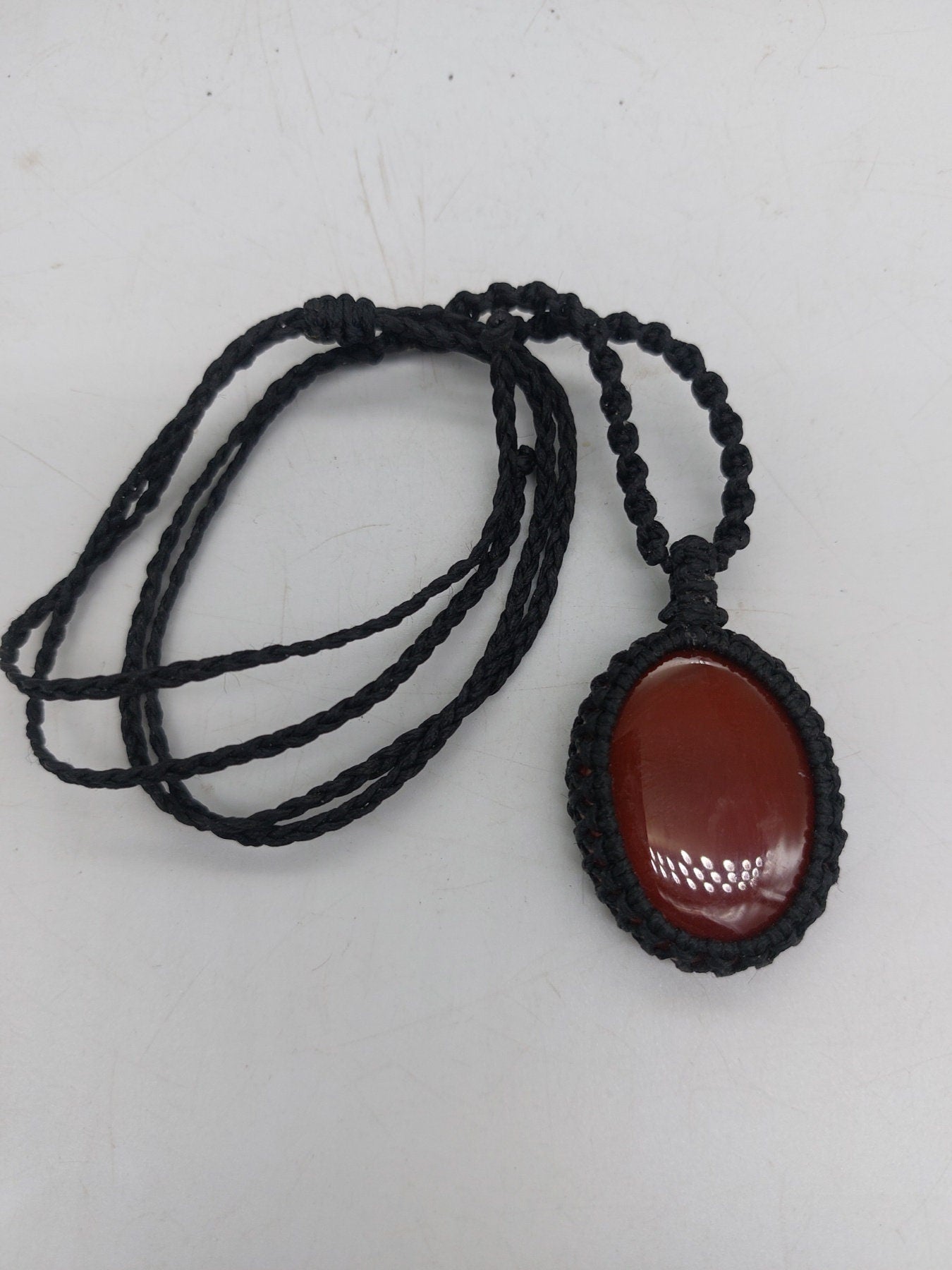Κολιέ μακραμέ κρυστάλλου Carnelian