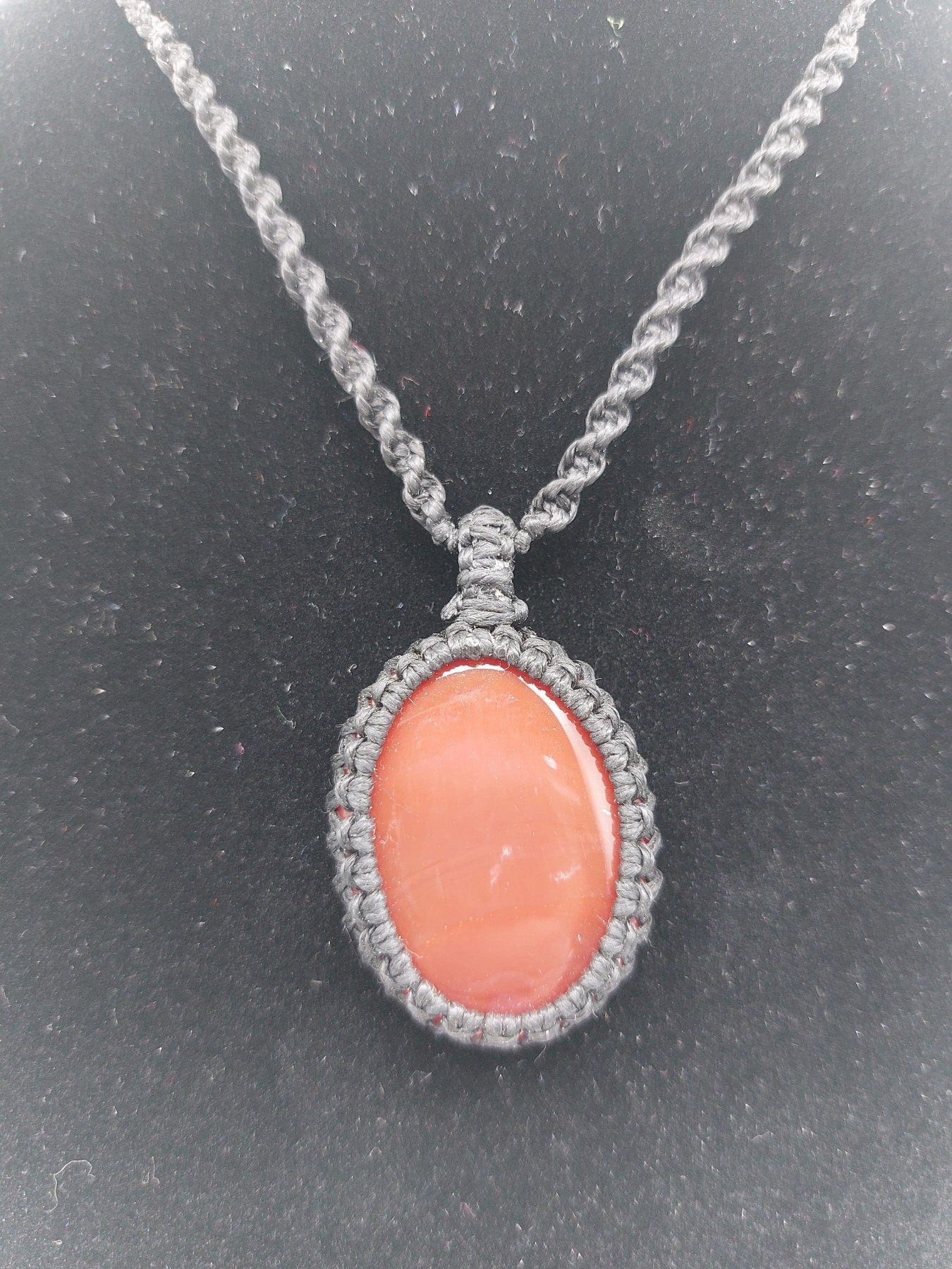 Κολιέ μακραμέ κρυστάλλου Carnelian
