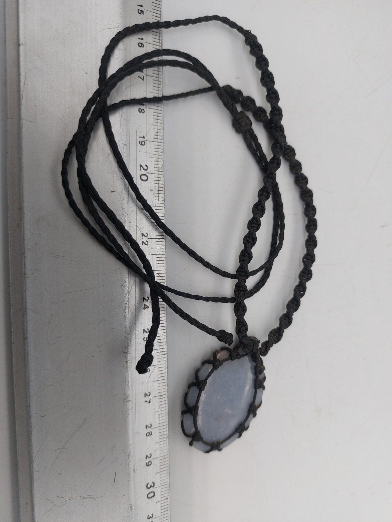 Angelite Crystal Macrame Necklace