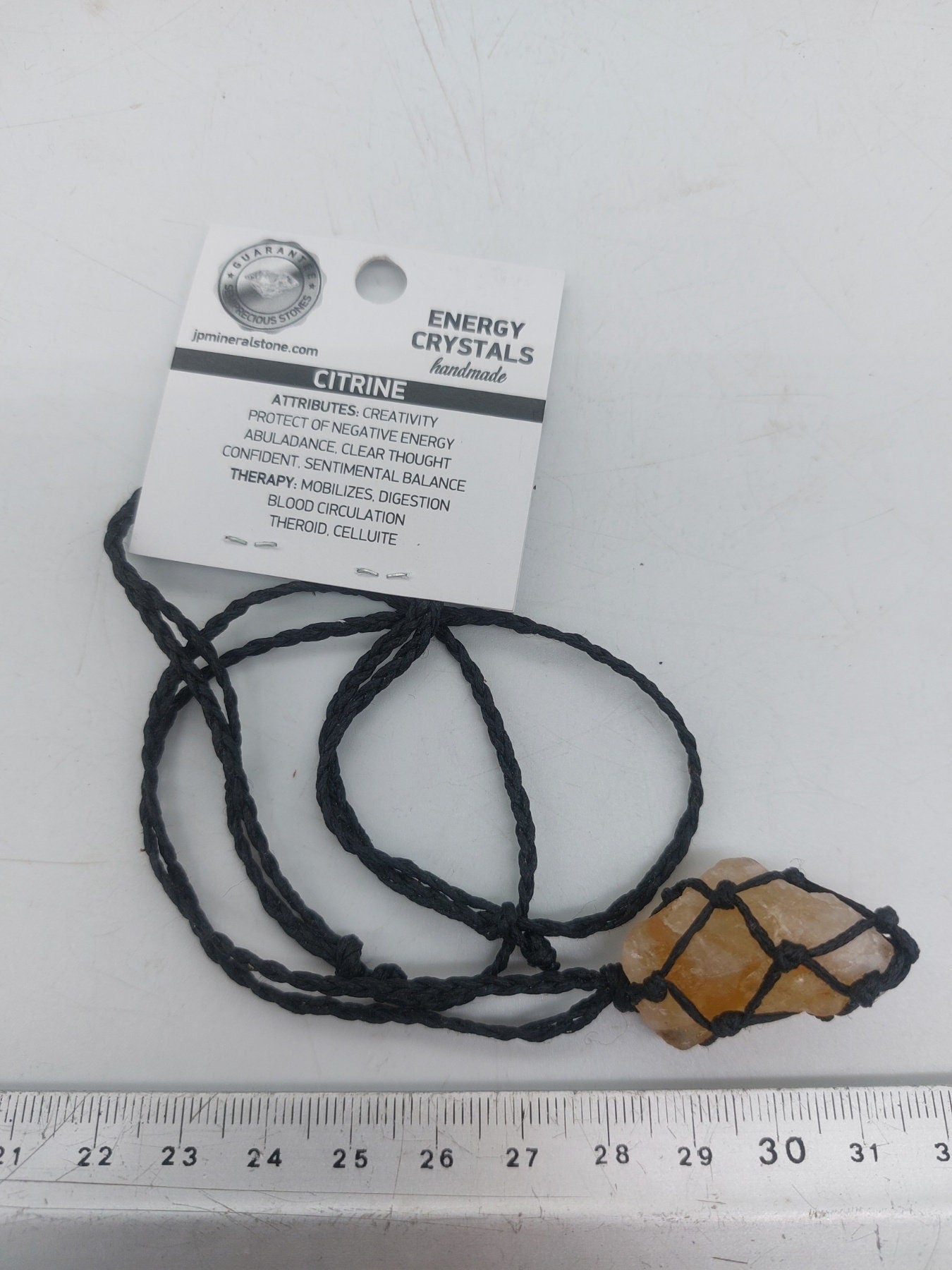 Κολιέ Citrine Rough Crystal Macrame