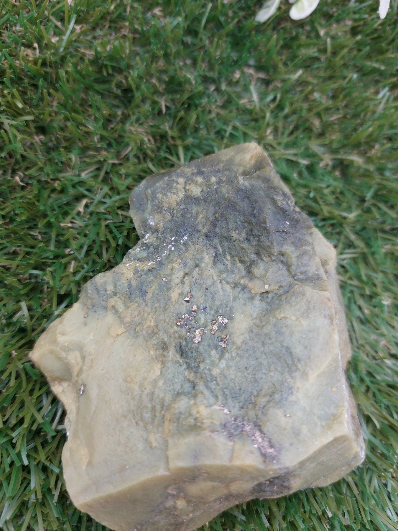Serpentine με Πυρίτη Rough Crystal Σπάνιο Συλλεκτικό Διακόσμηση σπιτιού