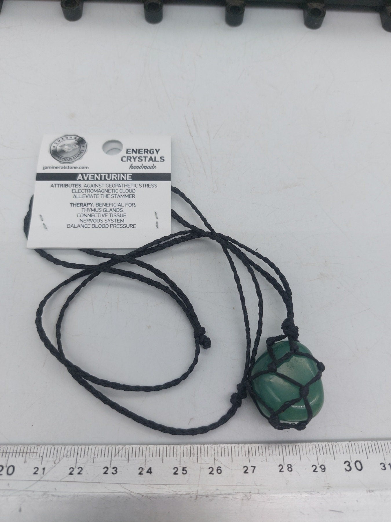 Aventurine Polished Crystal Macrame Necklace