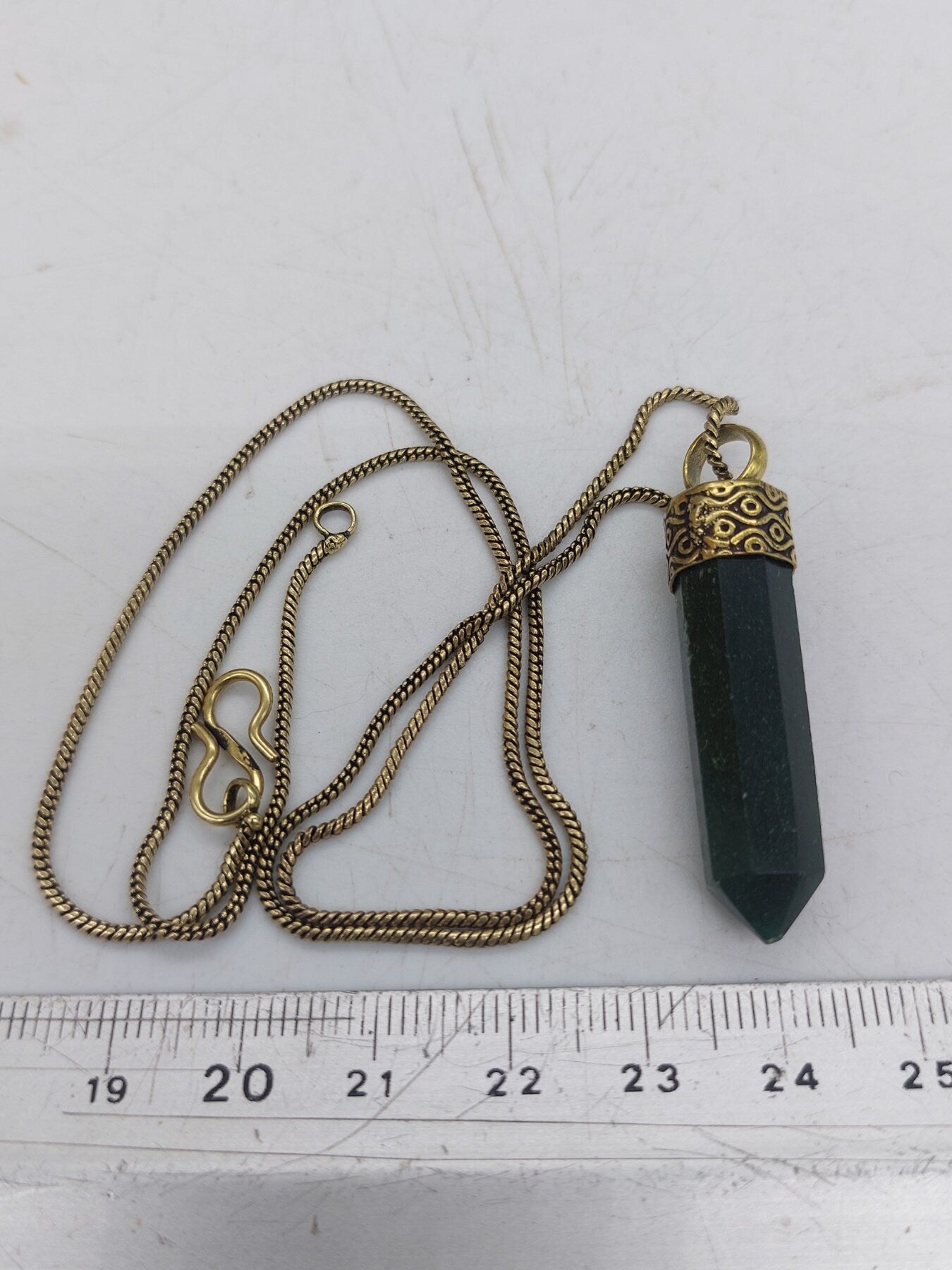 Aventurine point crystal necklace - accessories - brazilian crystal