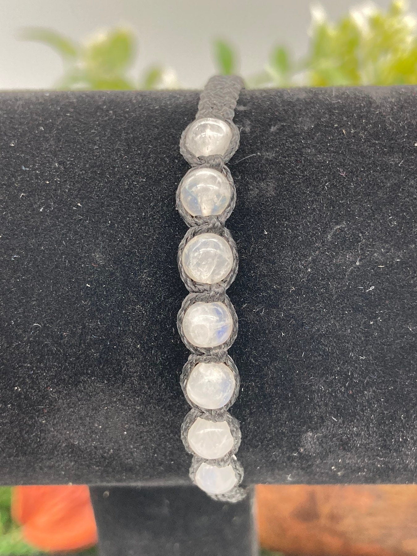 Mondstein Kristall Perlen Armband Handarbeit