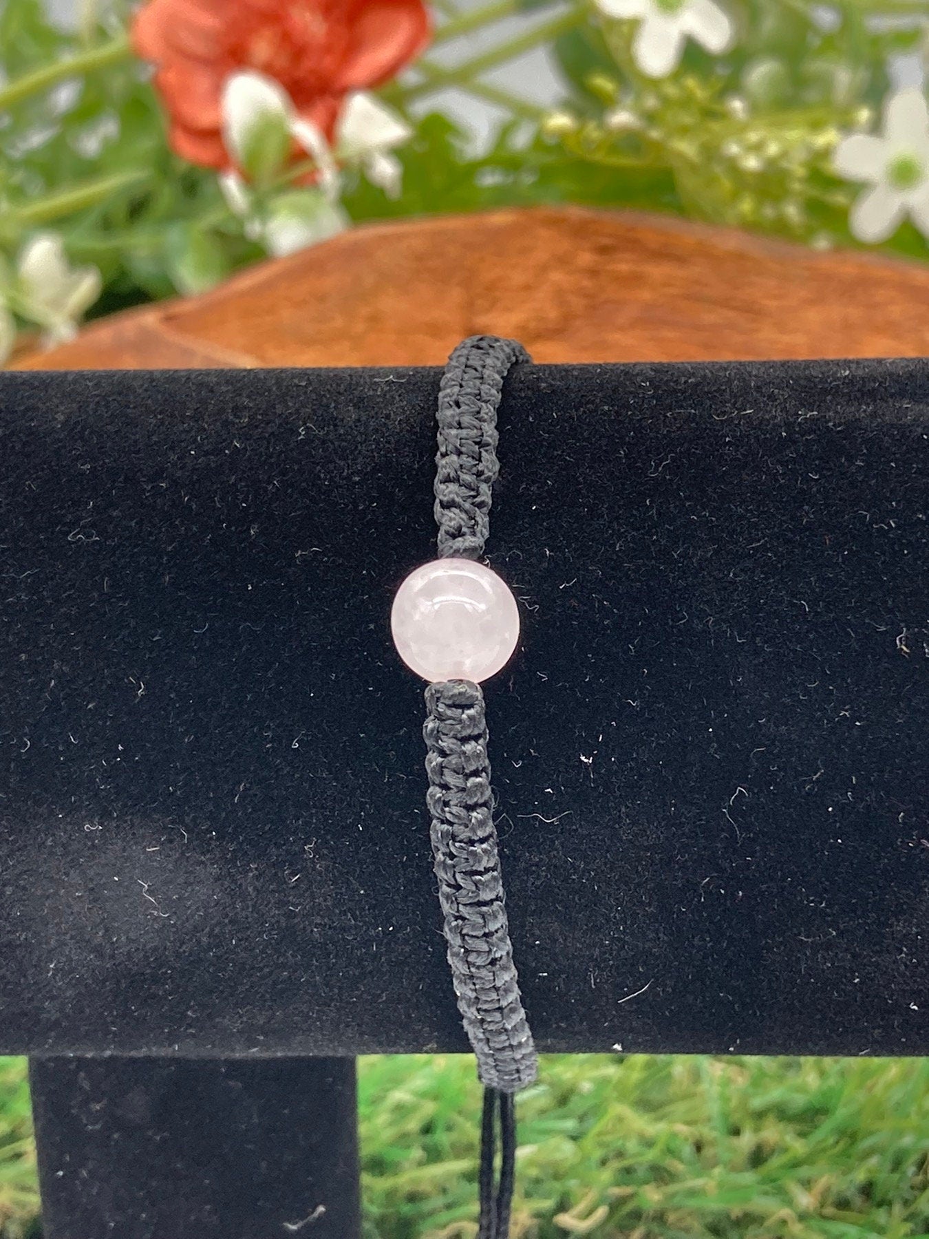 Armband mit Rosenquarz-Kristallperlen
