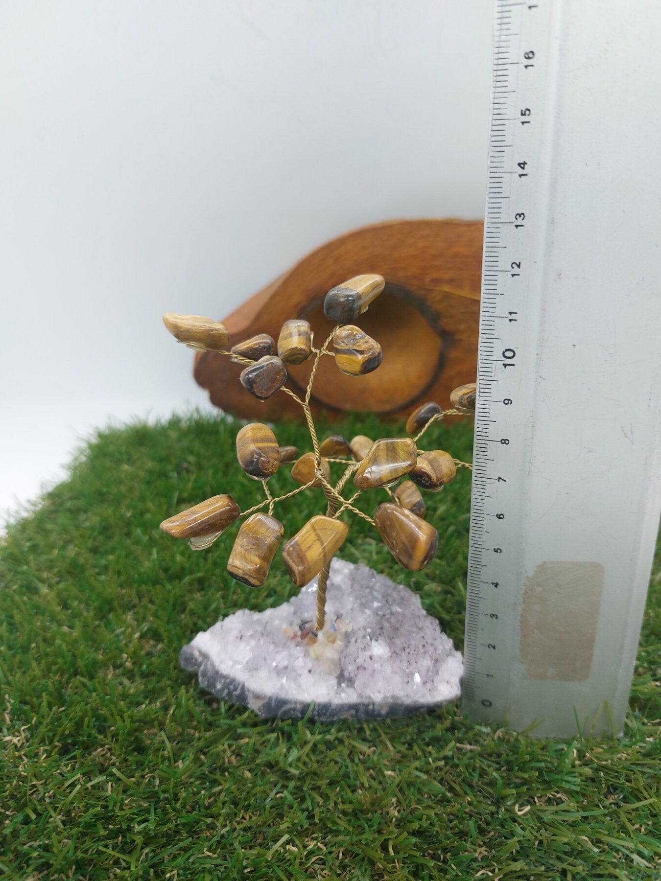 Tiger's Eye Crystal Tree of Life με βάση αμέθυστου - Διακόσμηση σπιτιού
