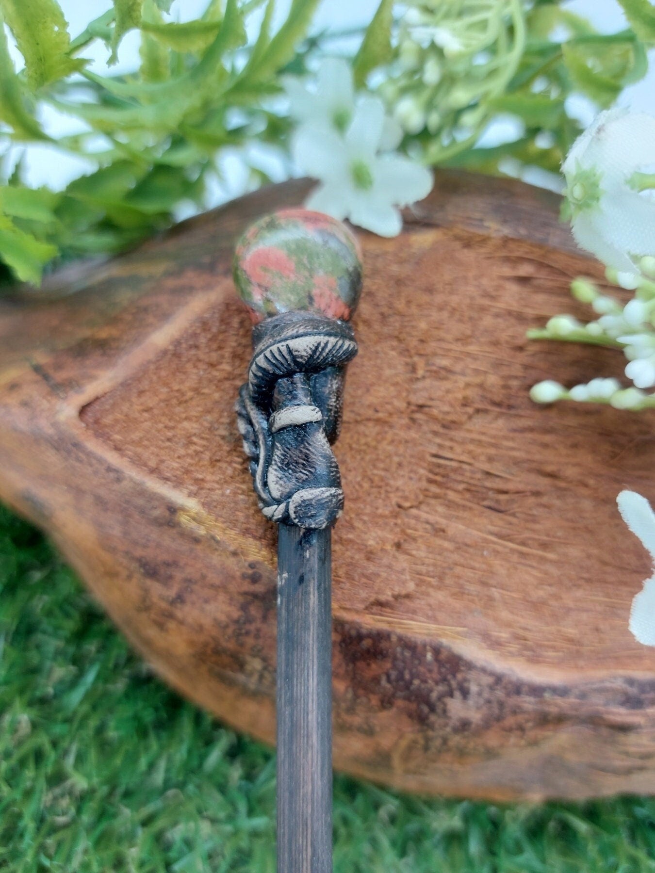 Unakite Crystal Polished Wand -Fairy Wand-Wizard Wand-Nature Wand Healing Crystal Zodiac Mineral Stone