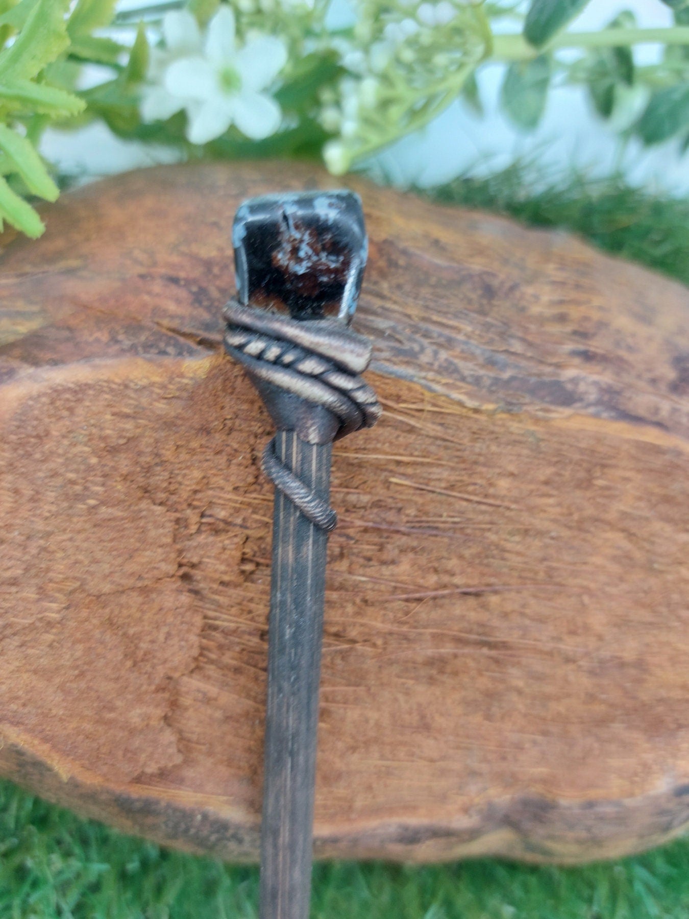 Schneeflocken-Obsidian-Kristallstab - Feenstab - Zauberstab - Naturstab - Heilkristall - Sternzeichen - Mineralstein