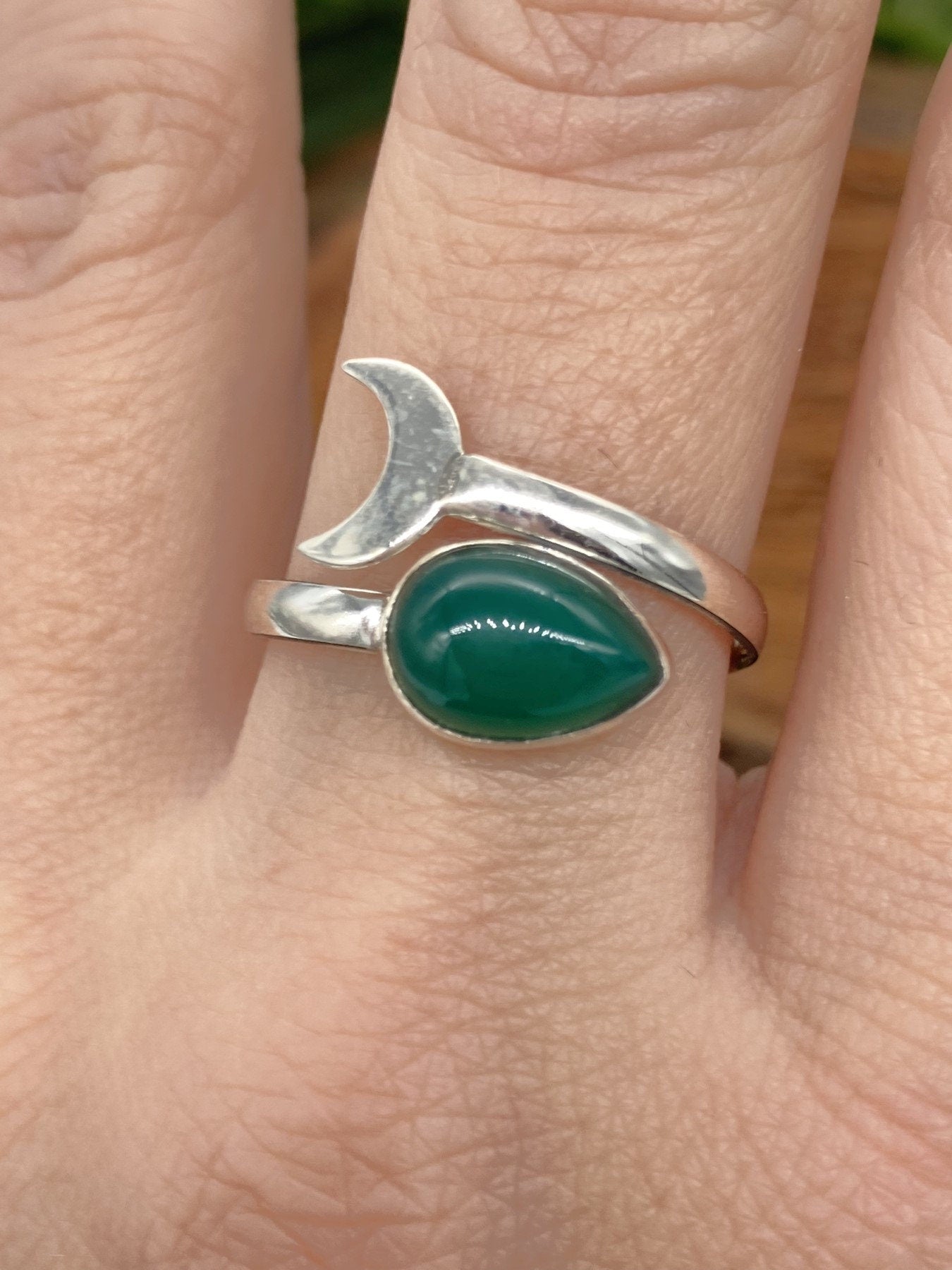 Grüner Aventurin Kristall Sterling Silber 925 Ring Top Qualität handgefertigt
