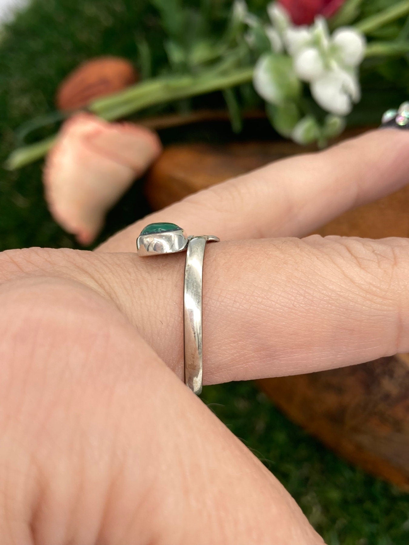 Malachit Kristall Sterling Silber 925 Ring Top Qualität handgefertigt