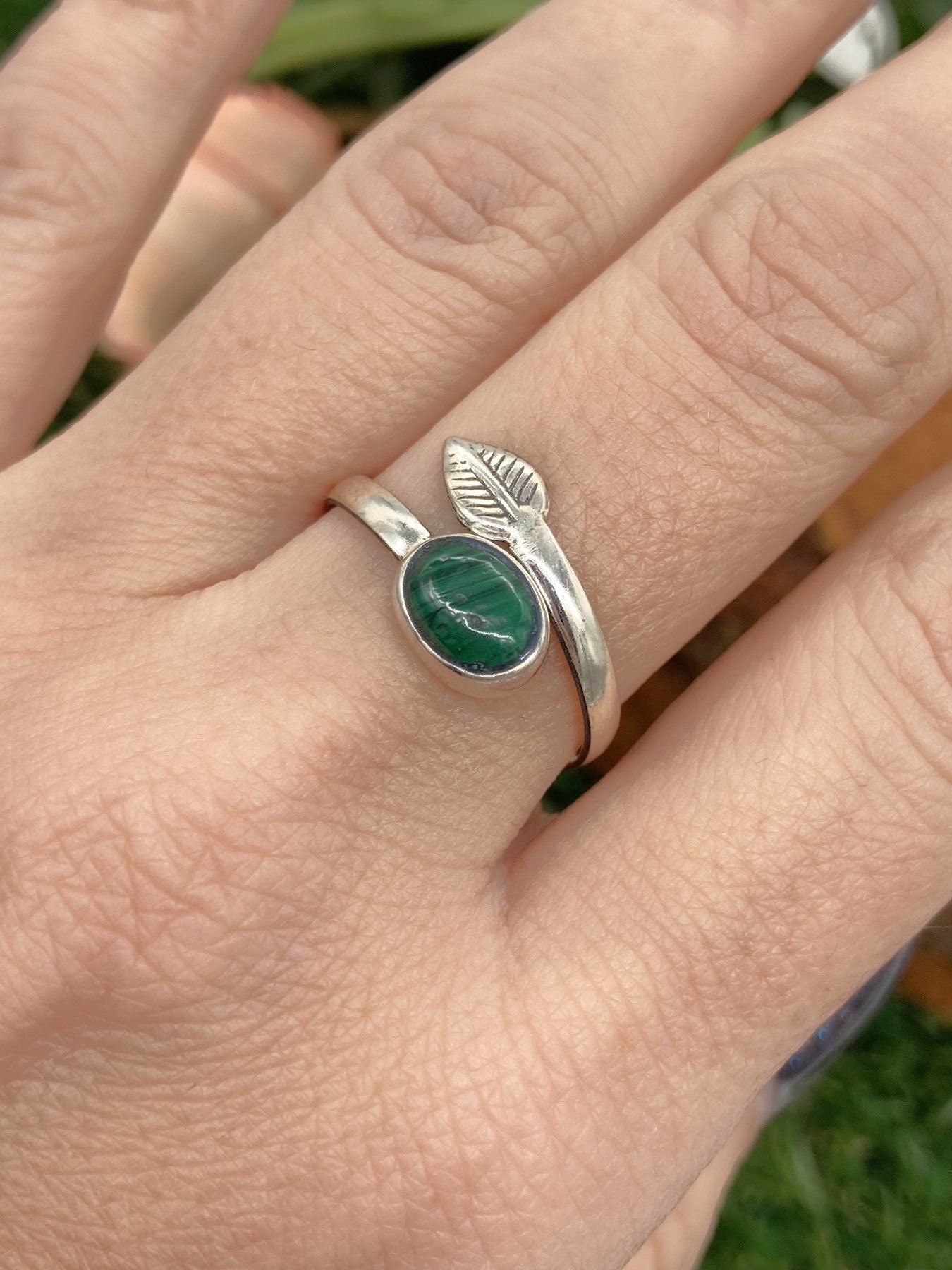 Malachit Kristall Sterling Silber 925 Ring Top Qualität handgefertigt