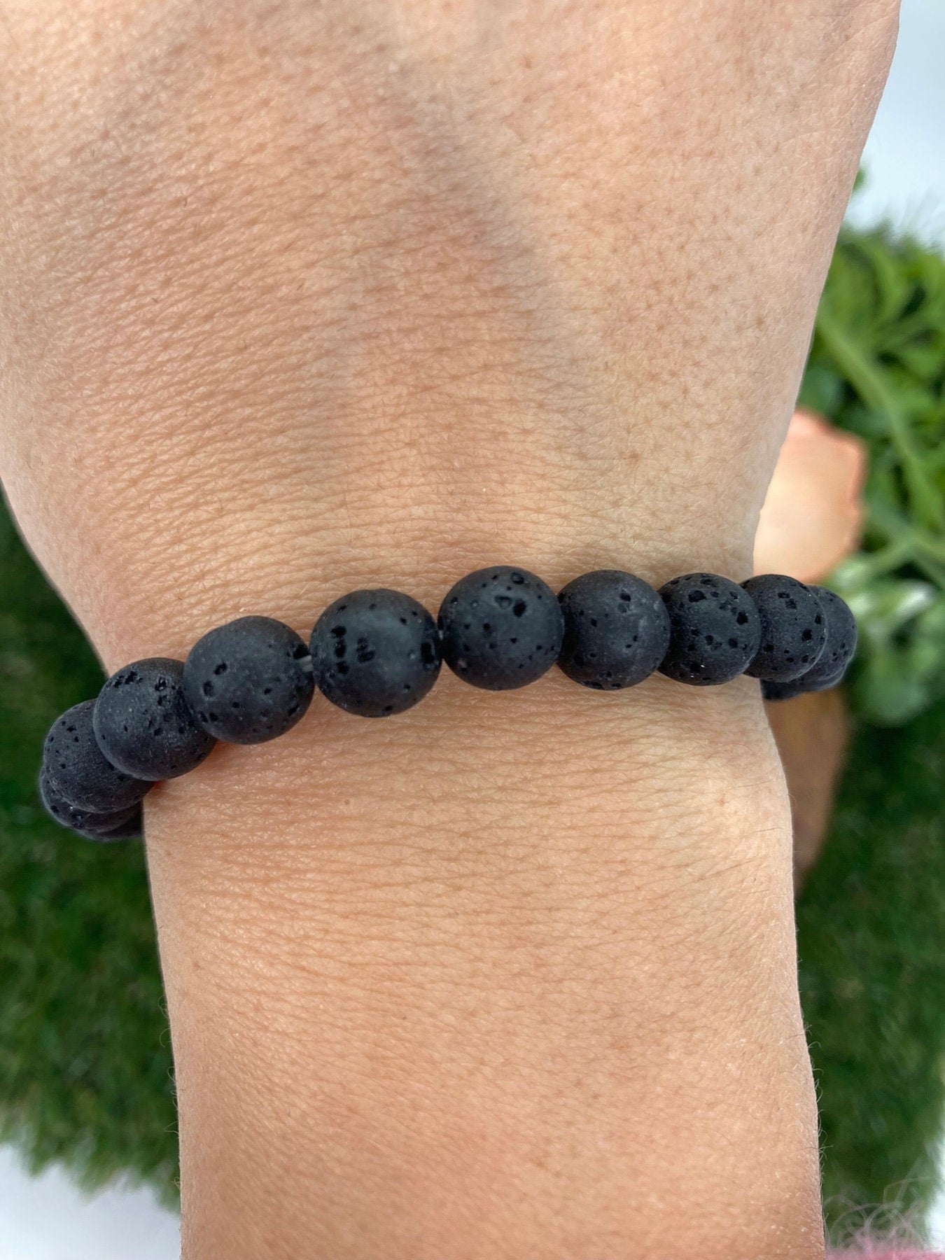 Lava Naturstein 8MM Perlen Armbänder, Handgelenk Edelstein Armband, Stretch Armband, Perlenarmband, handgemachtes Geschenk, Kristall Armband